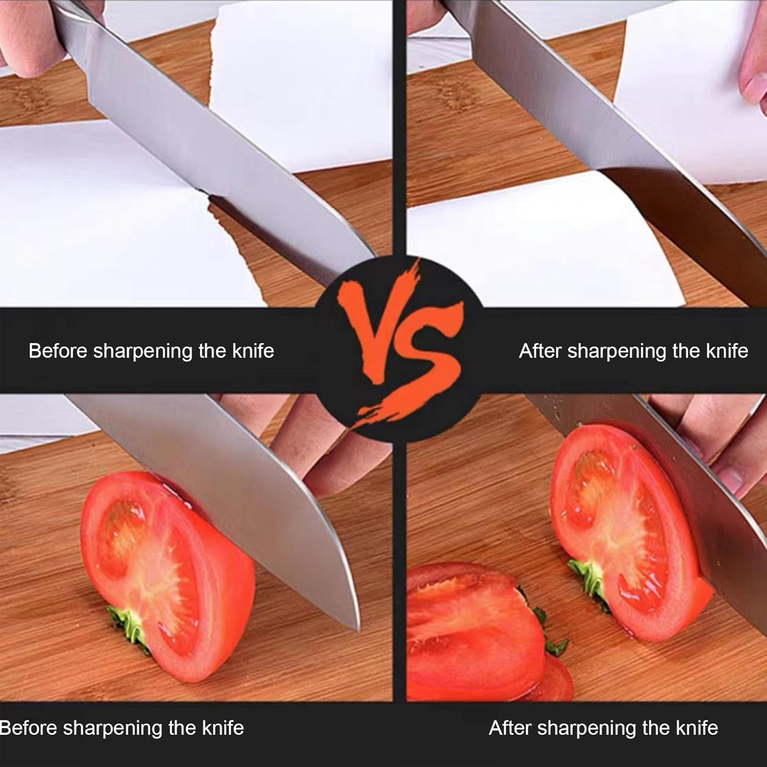 Kitchen Sharpeners,Double Slots Coarse & Fine Cutter Sharpeners | Non-Slip Base, Professional Kitchen Gadgets for Dull and Damaged Knives, Choppers, Cutters image number 5