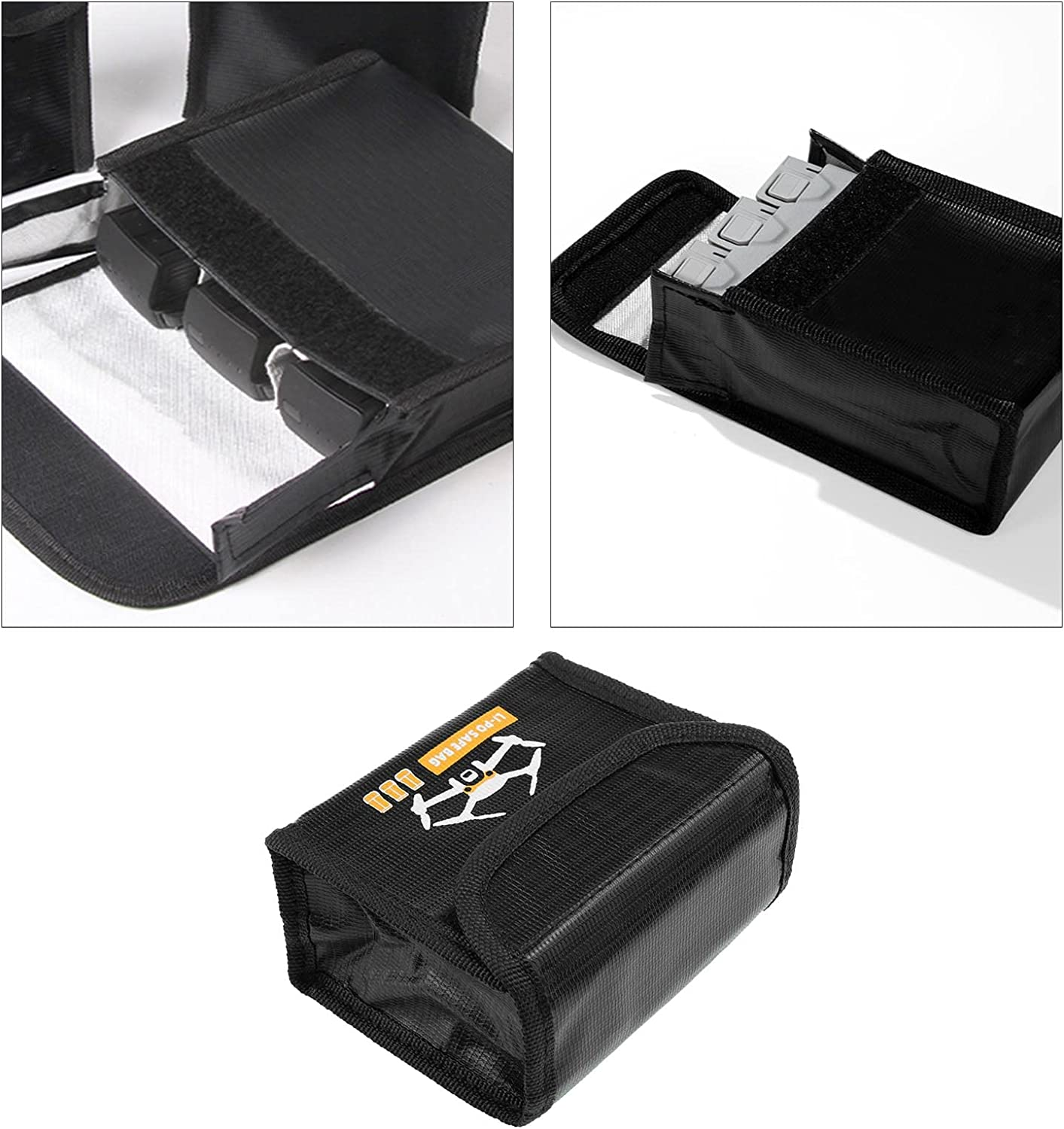 Ecsing Battery Explosion-Proof Safety Bag Compatible with Mini 3 Pro Drone Battery Safety Charging Storage Bag Replacement 121X95X63Mm L Size image number 4