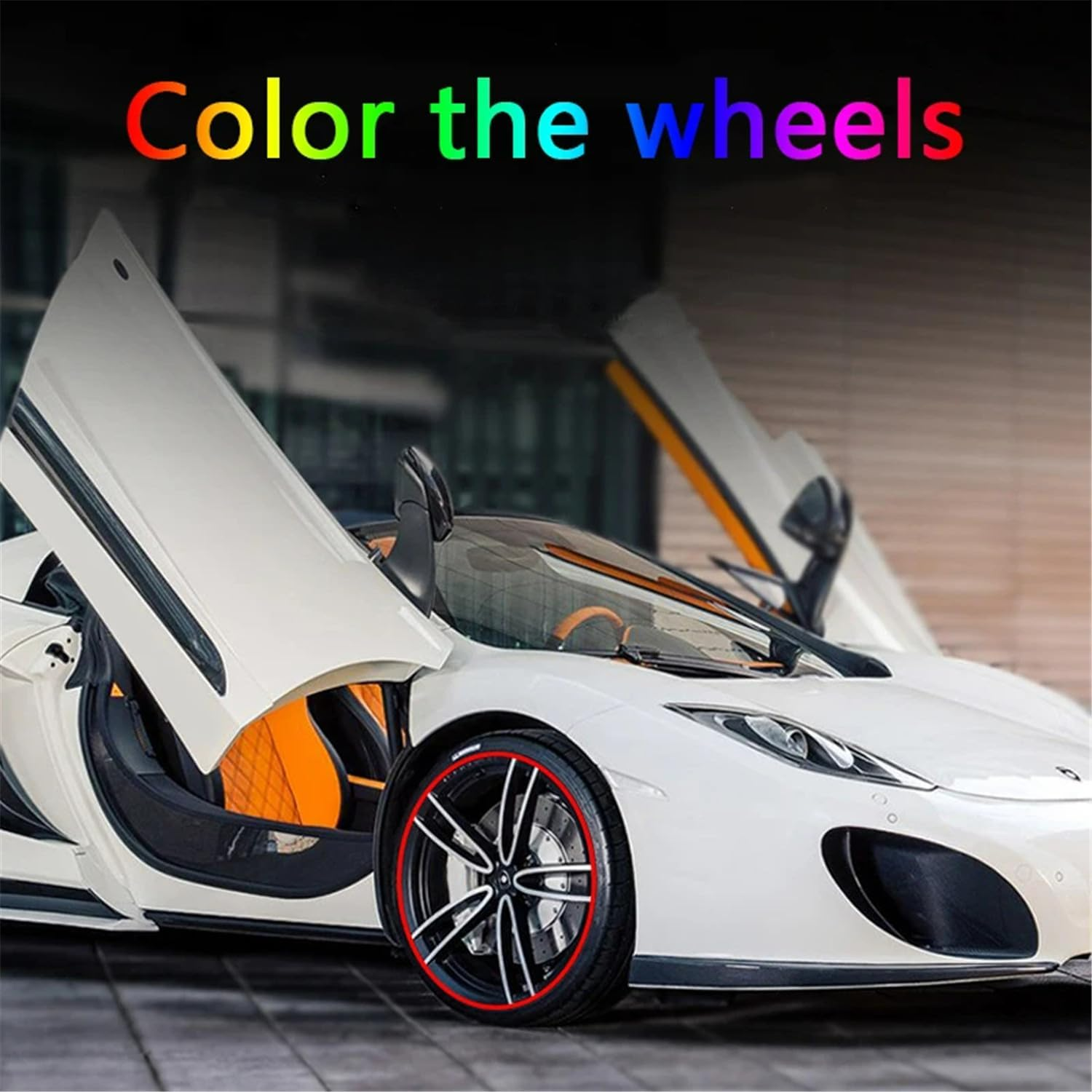 8M Car Stickers Car Vehicle Color Wheel Edge Rims Protectors Decor Strip Tire Guard Line Rubber Moulding Trim Tire Protection Red 8M Red 8M image number 1