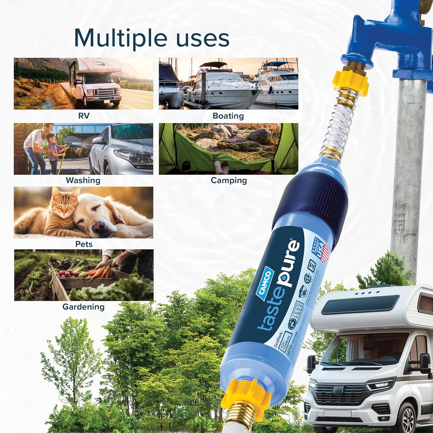 Camco Tastepure RV Sediment Pre-Filter Water Filter | Features a 20-Micron Filtration System, Provides the First Stage of Water Filtration, and Extends the Life of RV Water Filters (40048) image number 4