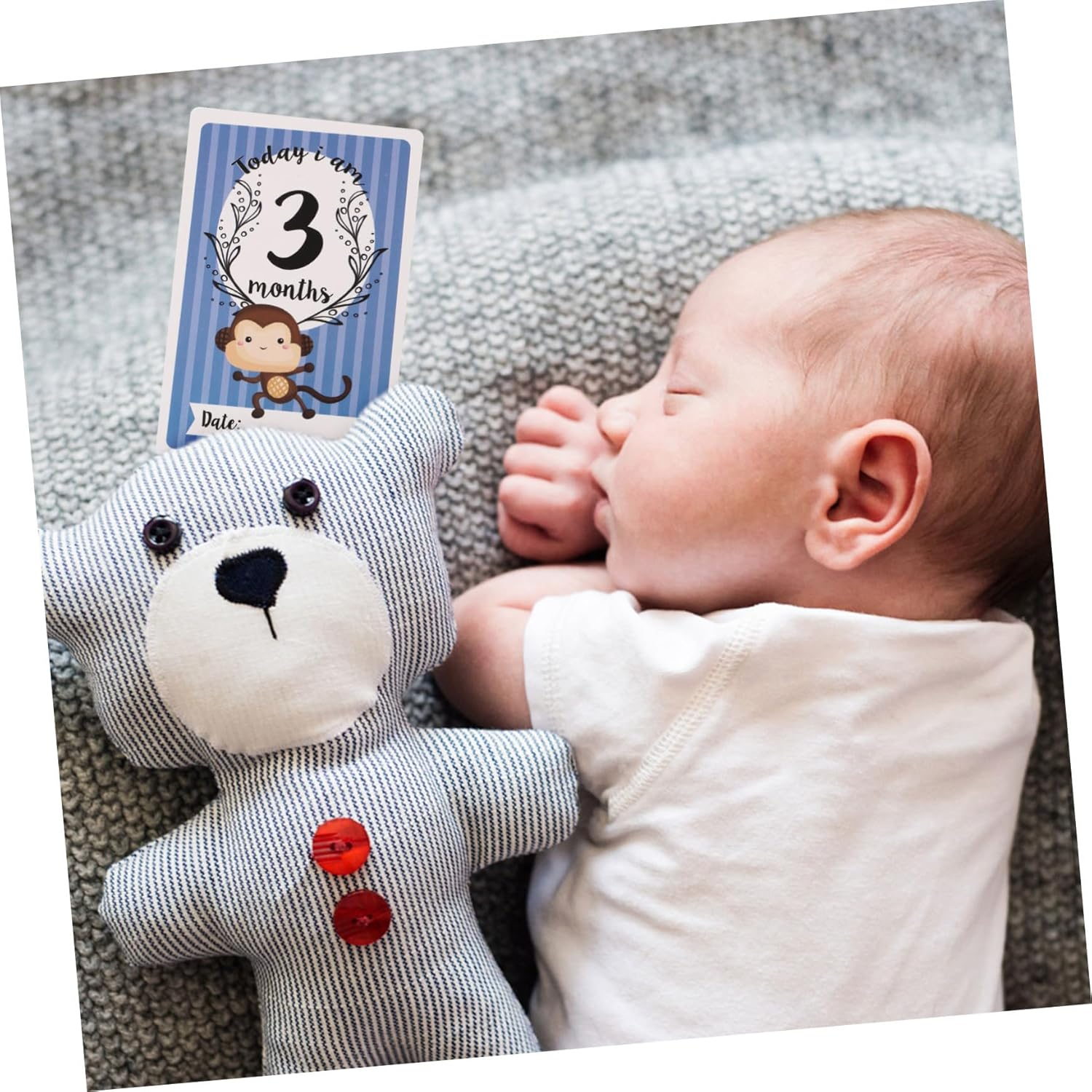 12Pcs Animal Milestone Cards Newborn Milestone Cards Monthly for Photography Boy Gifts image number 5