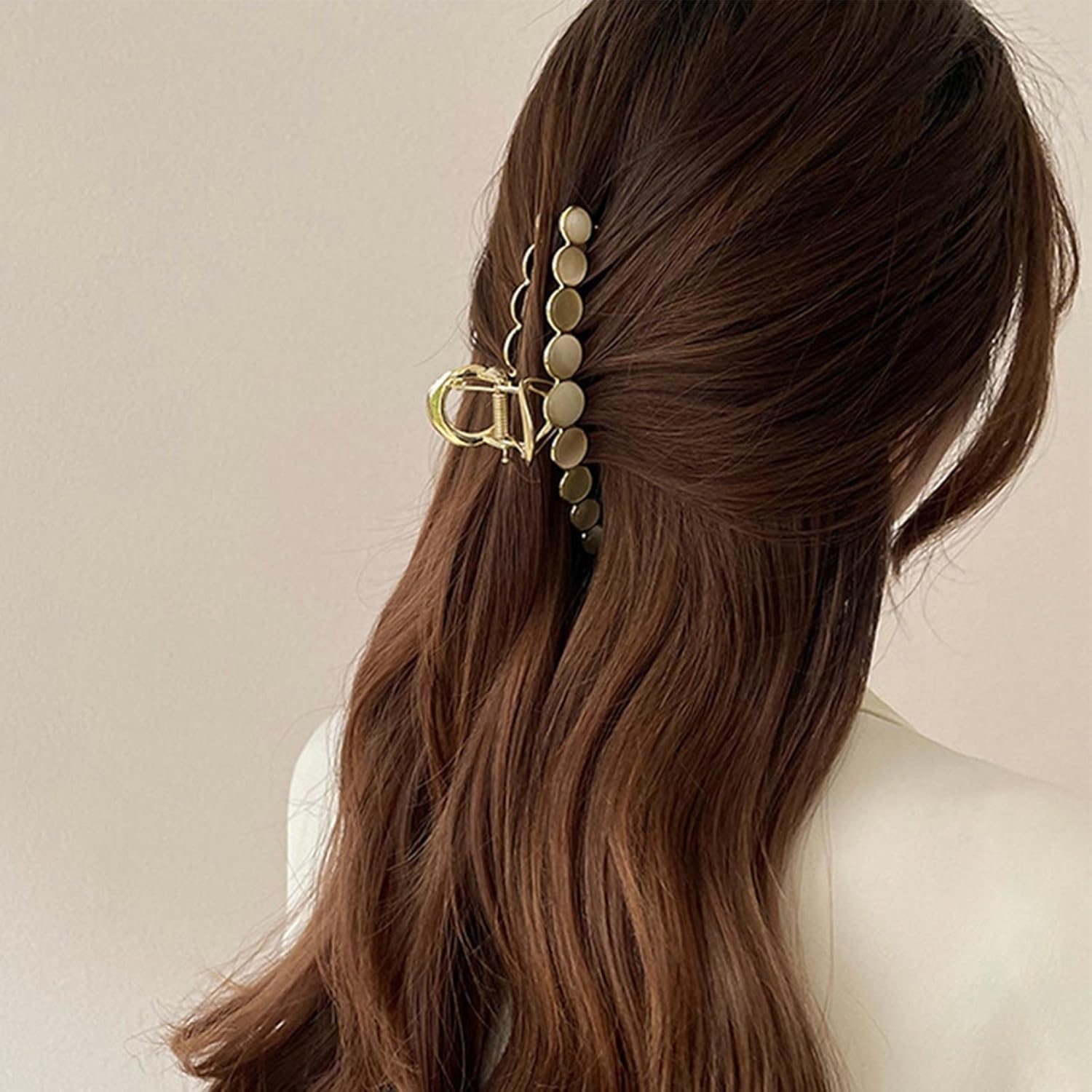 Inateannal Small Opal Hair Claw Clips for Women Girls Non-Slip Shark Clip Hair Clip Large Wedding Bridal Hair Clip Hair Accessories for Thick Hair Thin Hair image number 6