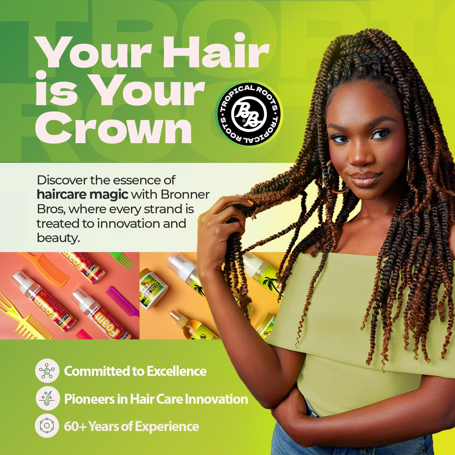 Bronner Brothers Tropical Roots Locking Gel, 6 Ounce