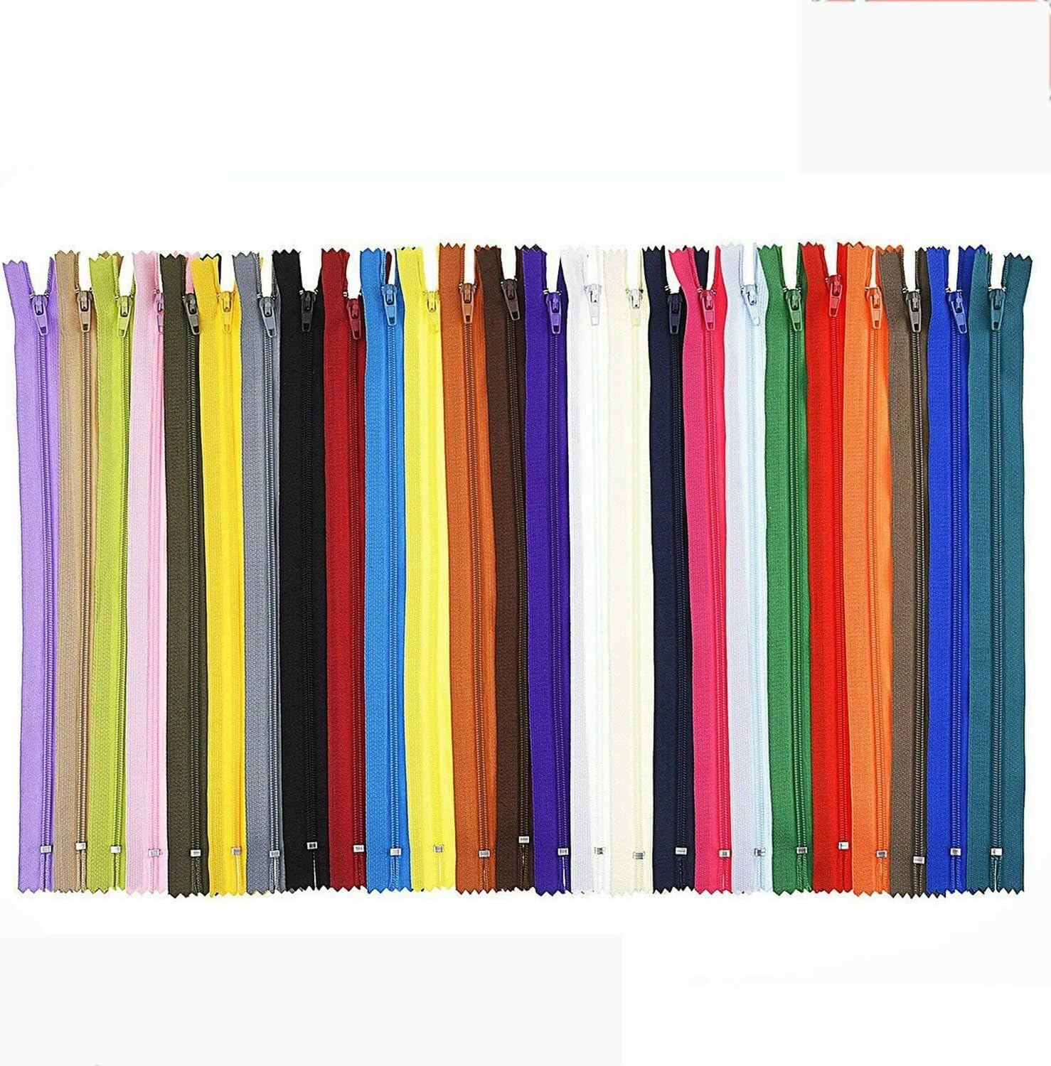 20Pcs Closed End Nylon Coil Zippers Tailor Sewer DIY Craft Sewing Colorful Sewing Zippers Supplies for Tailor Sewing Crafts 20Cm (Black) - Black image number 3