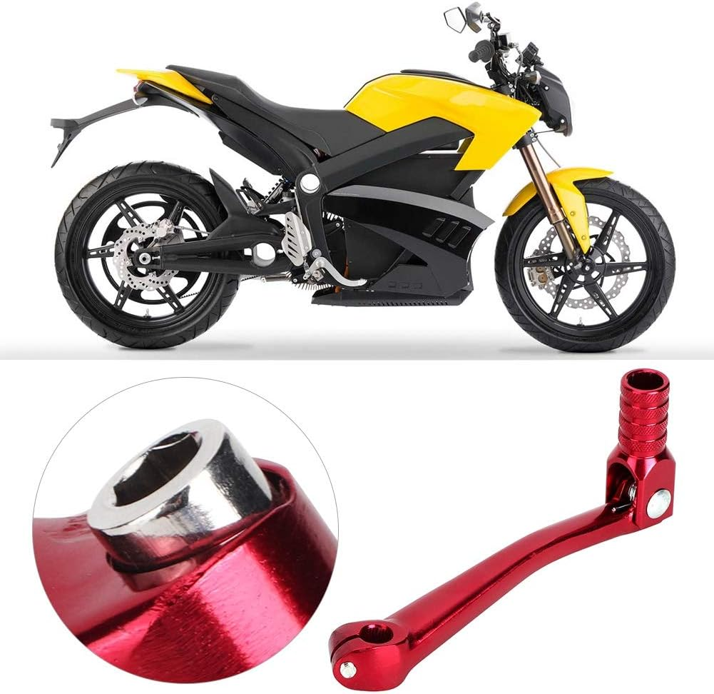 Motorcycle Gear Shift Pedal Lever, Universal CNC Aluminum Alloy Folding Heel Toe Gear Shifter Lever Arms Motorbike Modification Part 11-14Mm/ 0.43-0.55In(Red) image number 1