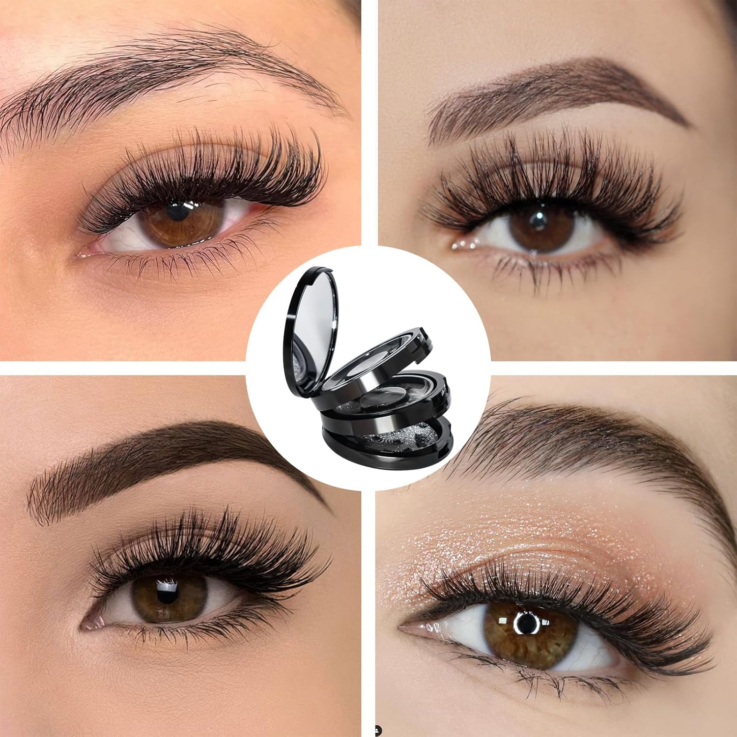 3 Style Magnetic Eyelashes, No Glue Needed Magnetic Lashes Natural Look, Reusable Lash Cluster Kit with Auxiliary Clip and Storage Box, Long Lasting Waterproof False Eyelashes for Girls Women image number 3