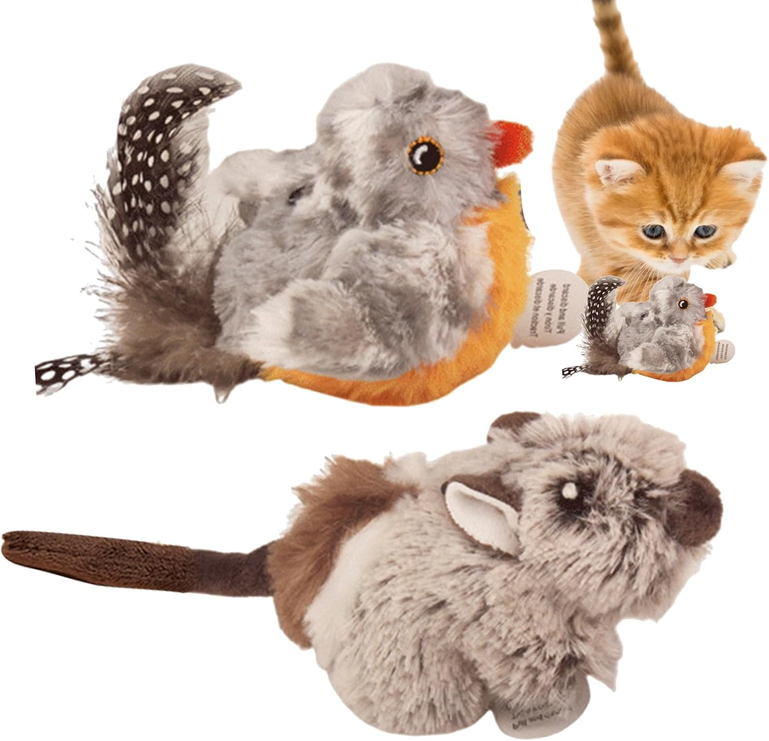 Cat Toys for Bored Indoor - Indoor Cat Toys Interactive - Plush Animal Activity Realistic Play Exercise Jumping Mental Stimulation for Feline Fun and Energy Boosting image number 6