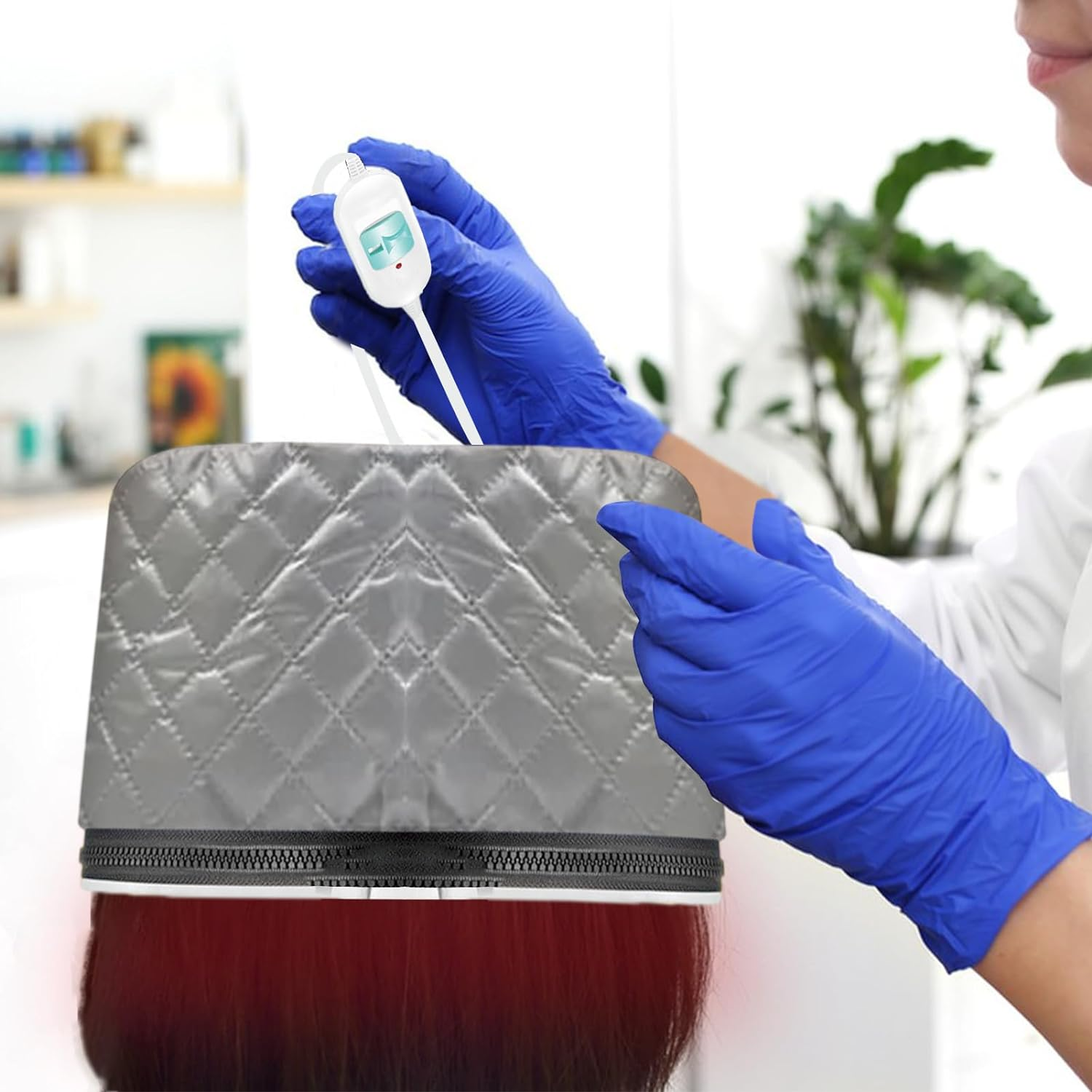 Heat Cap for Conditional, Electric Hair Care Cap with 2 Temperature Control Modes, Electric Thermal Cap for Hair Steamer Cap for Natural Hair