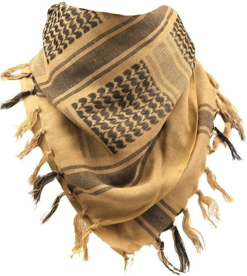 LORJE 100% Cotton Scarf Arab Tactical Desert Thickened Scarf Wrap for Women and Men