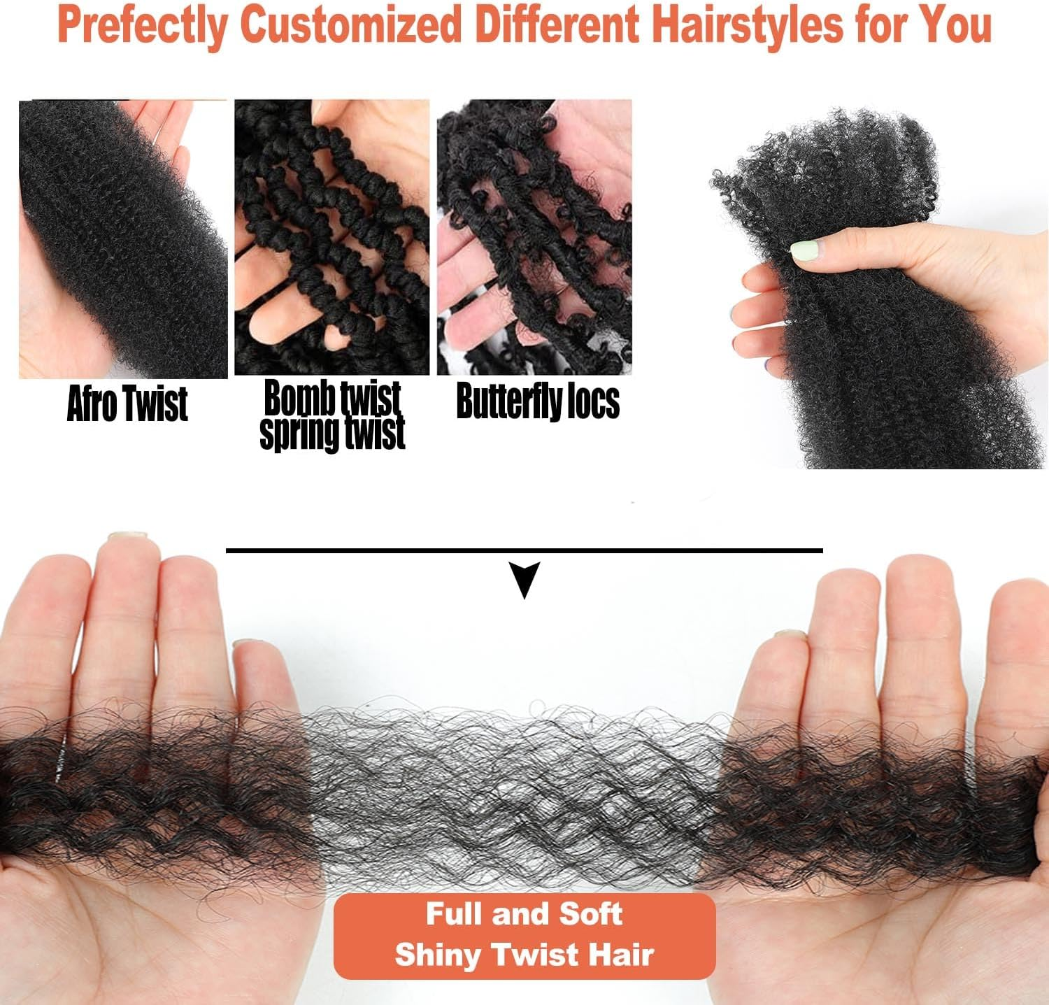 Afro Kinky Curly Synthetic Shark 12 Inch 3 Packs Marley Twist Hair Bulk for Dreadlock Extensions Spring Afro Twist Hair Bulk for Mini Twist Repair Locs (T/27#, 12 Inches)