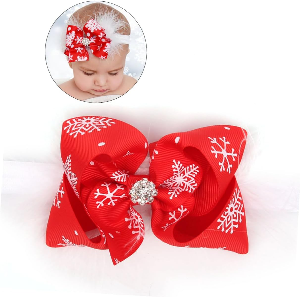 MERRYHAPY Baby Christmas Headwear Hair Ribbons Headband Baby Christmas Red Baby Christmas Headband image number 5