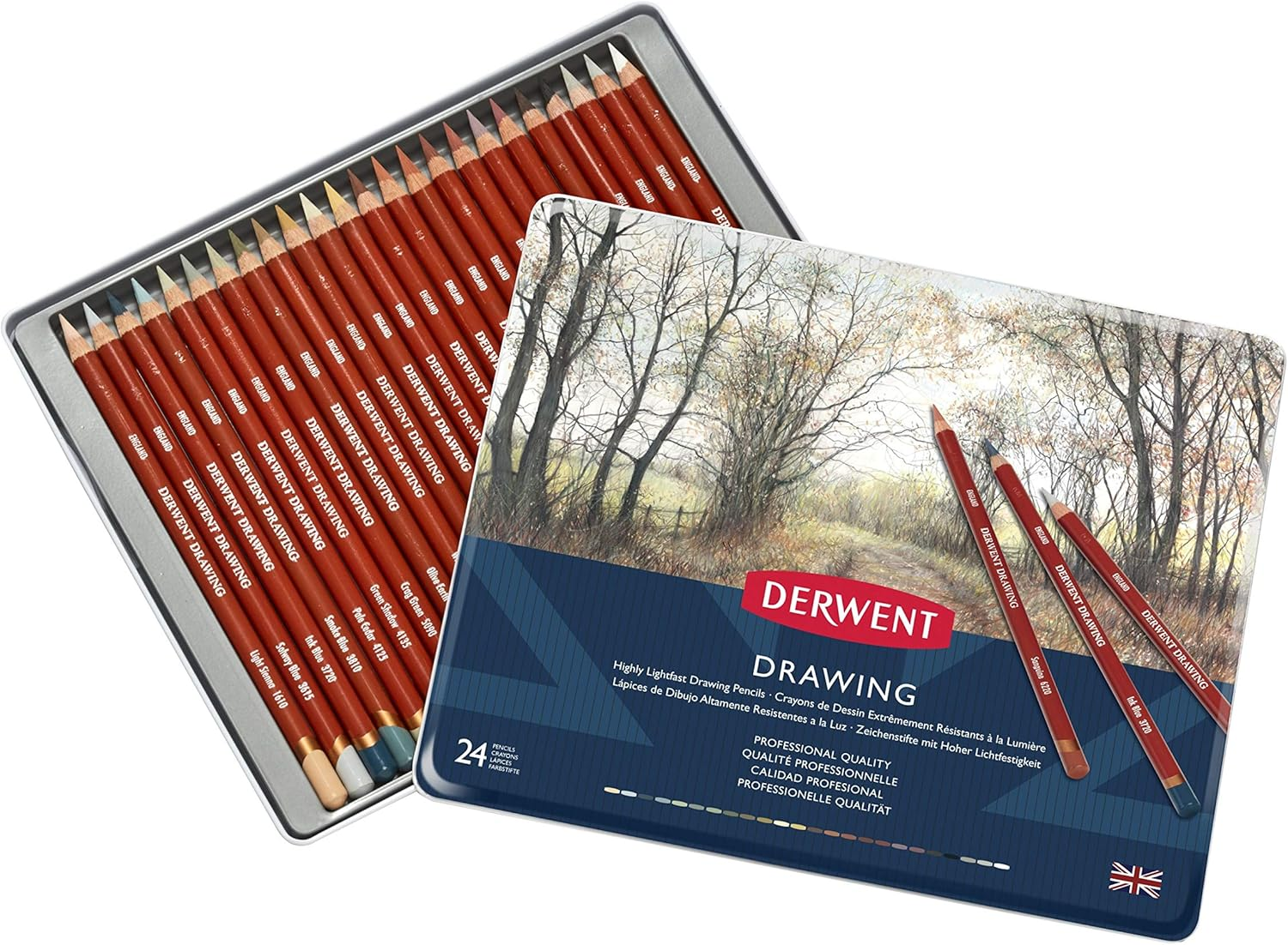 Derwent Drawing Colouring Pencils, Drawing & Writing, Set of 24, Ideal for Illustrating & Detailing, Professional Quality, 0700672 image number 2