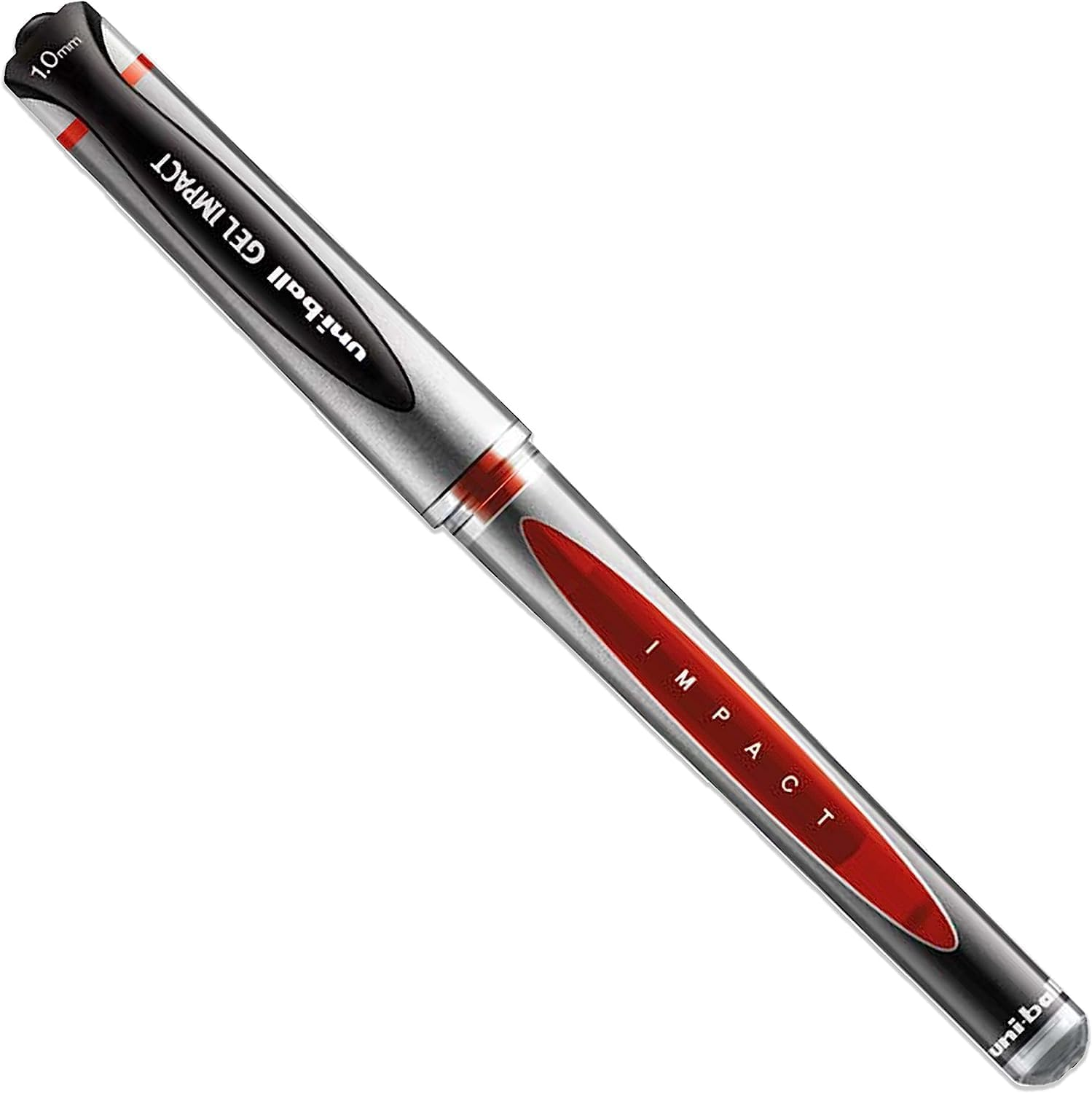 Uni Ball Pen with Cap - Red (UM 153S) Gel Impact Rollerball Pen - Wide 1Mm Tip Tip 0.6Mm Line - Pack of 3 image number 1