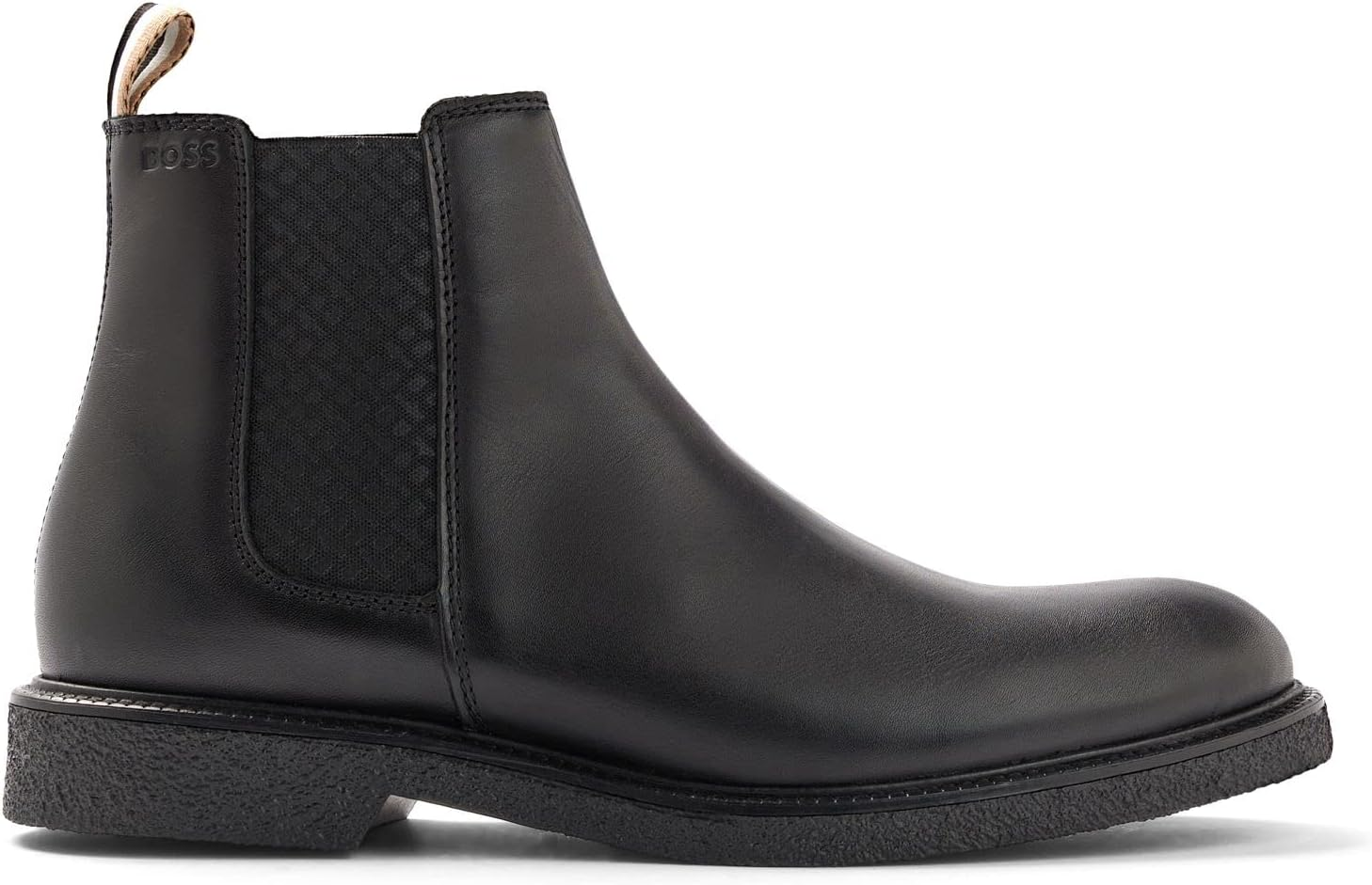BOSS Men'S Tunley Cheb Leather Chelsea Boots with Signature Details, Size