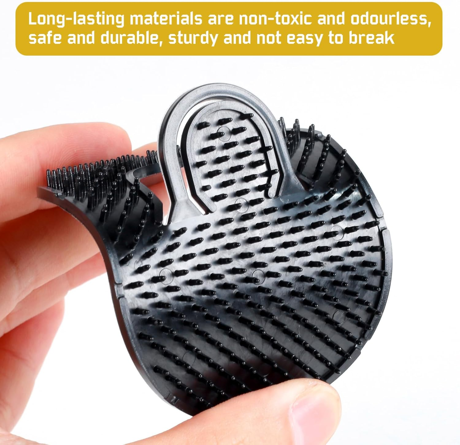 16 Pcs Pocket Palm Combs, Palm Hair Brush, Shampoo Comb, Massager Hair Brush Comb for Men Women (Black)