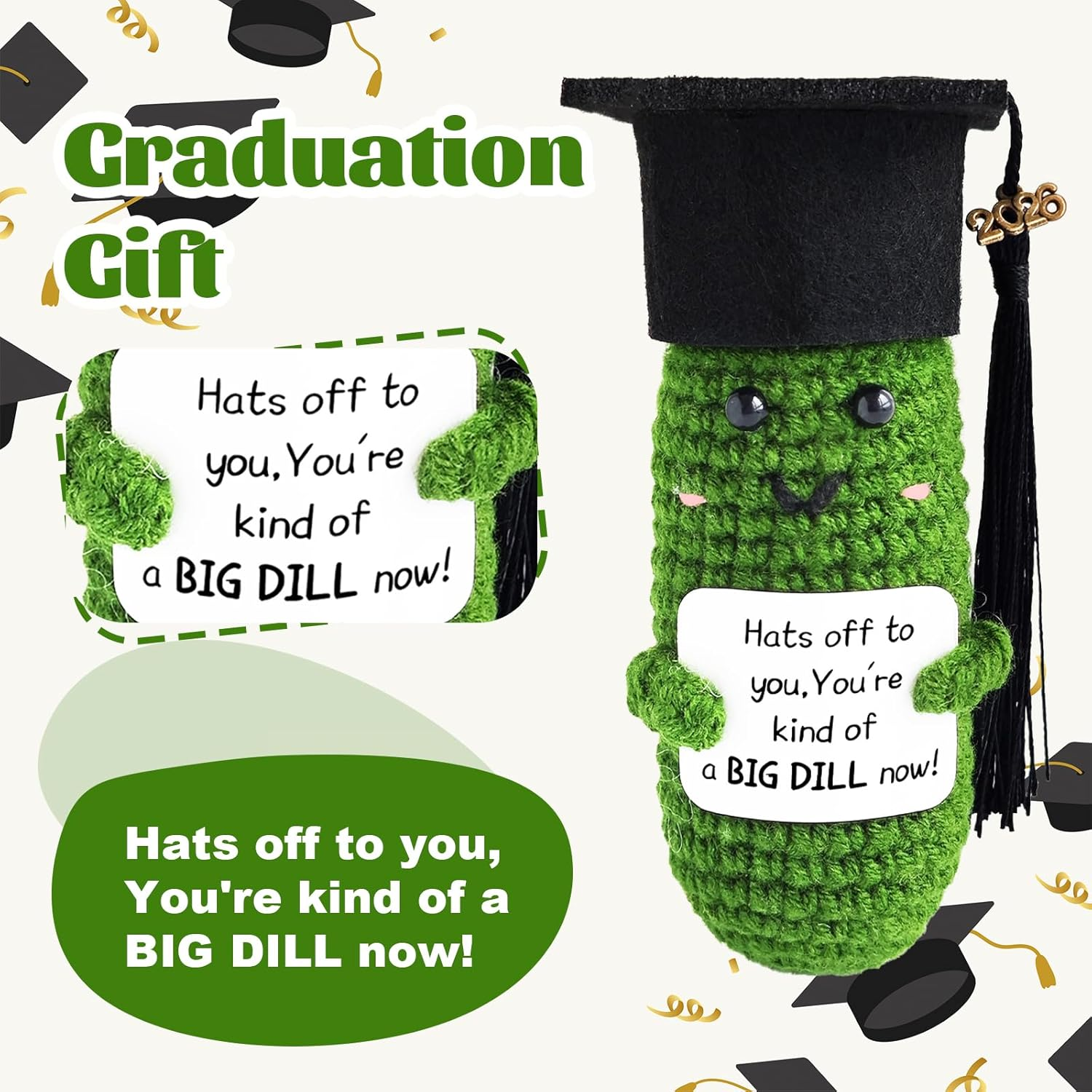 Graduation Gifts 2026, Funny Positive Graduation Pickle Gifts, Grad Ornament Gifts Her 2026, High School University Graduation Gifts Her Him (Cucumber) image number 6