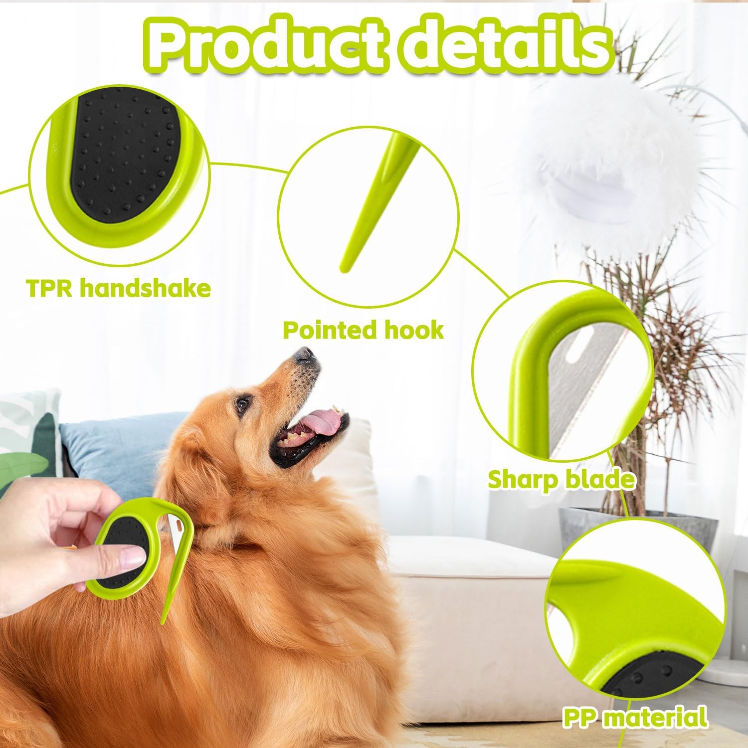 Pet Knotting Comb, Pack of 2 Cat Dematting Knives, Dematting Knife with Steel Blade, Knot Comb for Cats, Dematting Comb for Dogs, Knotting Comb Cats, for Removing Matted and Loose Hair