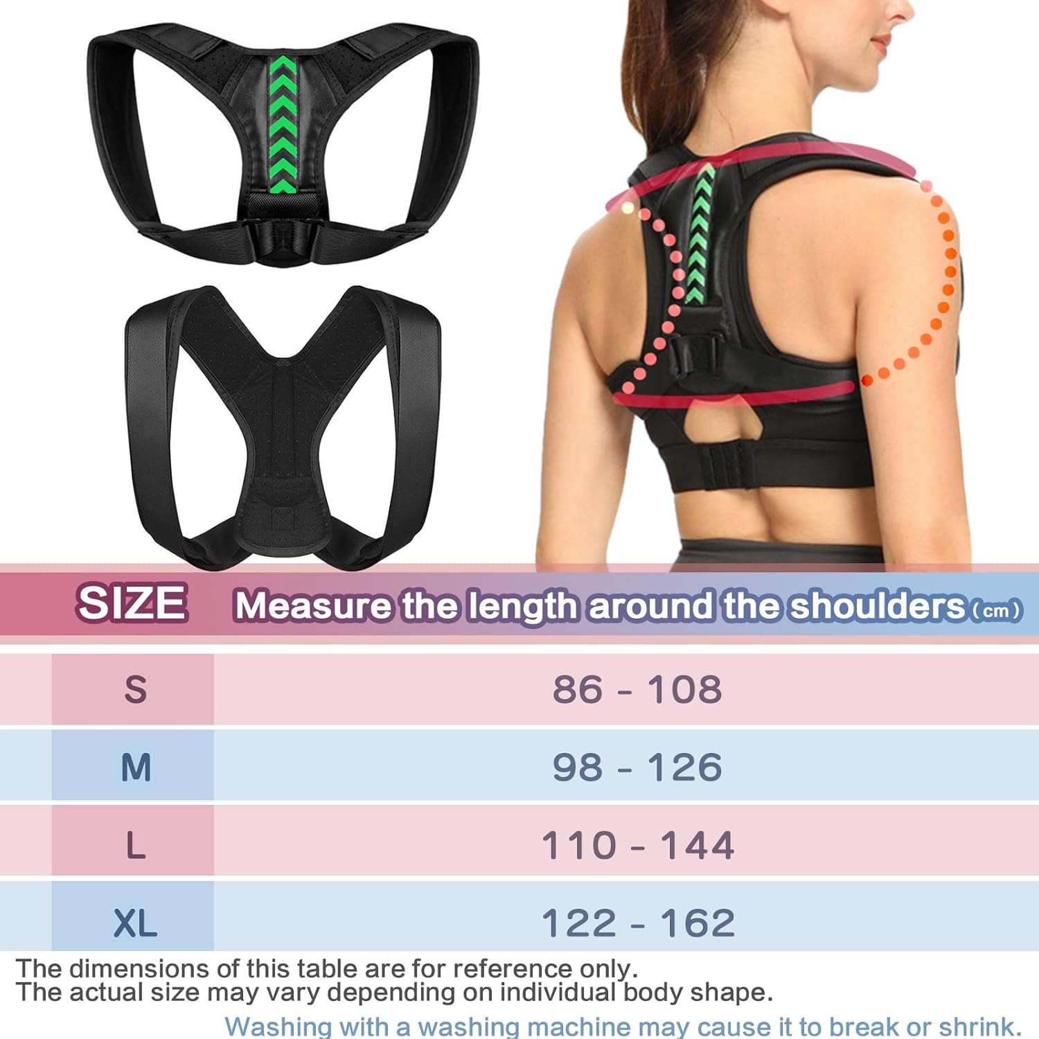 Back Brace for Men & Women,Back Brace for Posture,Adjustable Back Posture Corrector for Neck, Back, Shoulder,Open Chest and Broad Shoulders,Adjustable Comfortable (M) image number 2