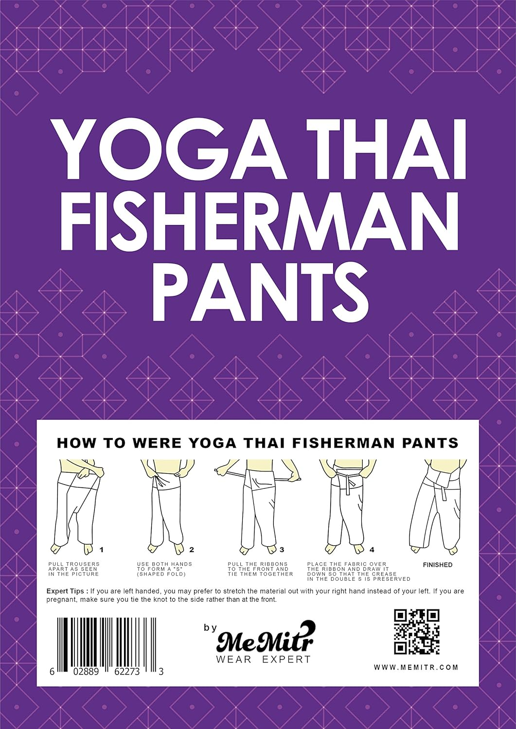 MEMITR Original Thai Fisherman Pants, Perfect for Yoga, Martial Arts, Pirate, Medieval, Japanese Samurai Pantalones plus Size - Brown And Tan image number 5