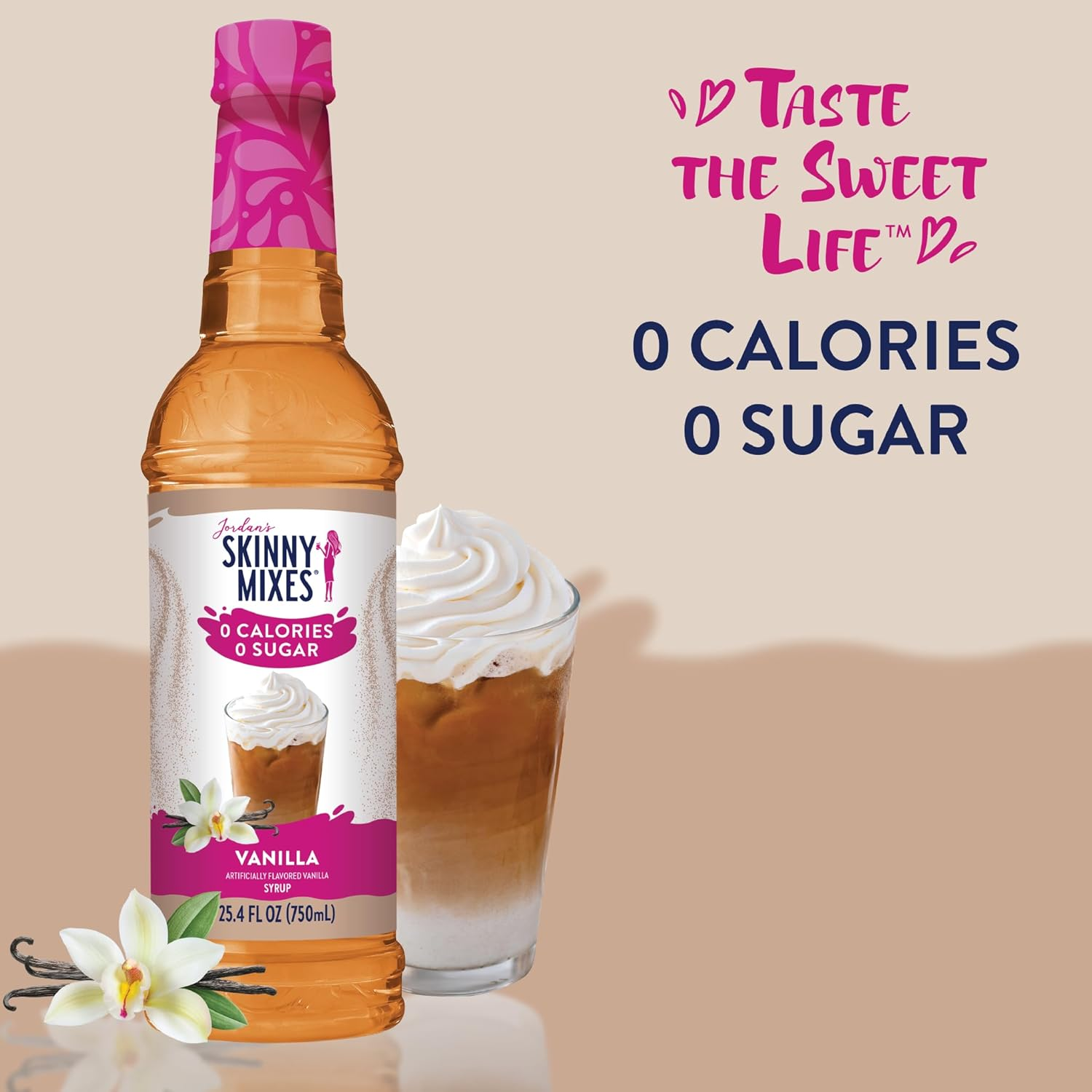 Jordan'S Skinny Syrups Sugar Free Coffee Syrup, Vanilla Flavor Drink Mix, Zero Calorie Flavoring for Chai Latte, Protein Shake, Food, Gluten Free, Keto Friendly, 25.4 Fl Oz, 1 Pack image number 2