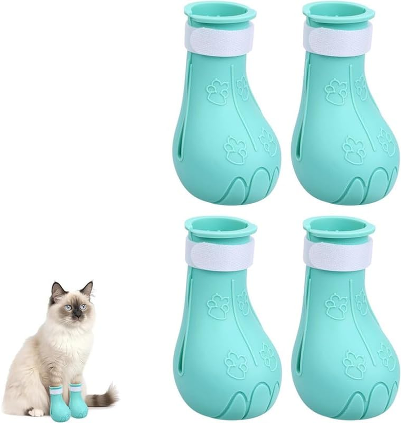 Silicone Cat Anti-Scratch Shoes, 4Pcs Anti-Scratch Silicone Cat Shoes Boots,Anti Scratch Silicone Cat Feet Cover,Silicone Cat Foot Cover Cat Feet Protective Cover,Anti-Scratch Silicone Cat Shoes Boot image number 3