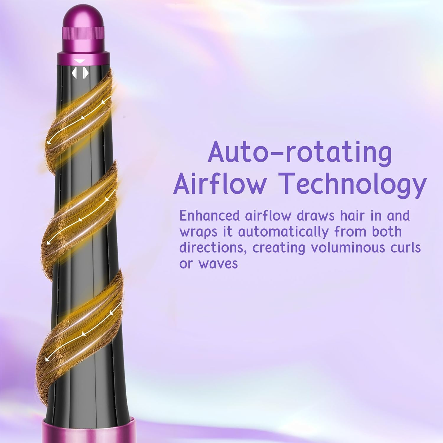 ZEPHBLOW Hair Long Conical Barrel for Dyson Airwrap, 0.78-1.4Inch/ 20-36Mm Conical Curling Barrels Compatible with Airwrap HS01/05, Self-Curling Hair Roller Curlers Attachment for Long Hair,Rose image number 1