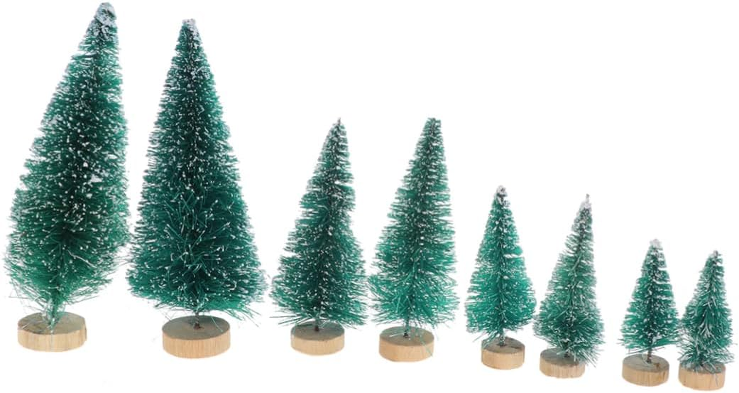 34Pcs Mini Christmas Tree Ornament Pack Creative Xmas Decorative Model Wooden Stand for Living Bedroom and Office Desktop Display image number 4