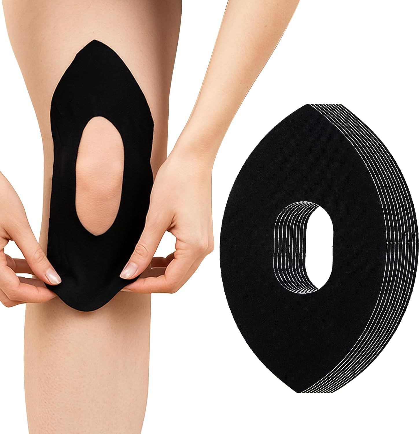 Pre-Cut Waterproof Knee Tape, 12Pcs Precut Kinesiology Tape for Knees, Waterproof Pre-Cut Knee Kinesiology Patch, Precut Elastic Sports Kinesiology Patch image number 2