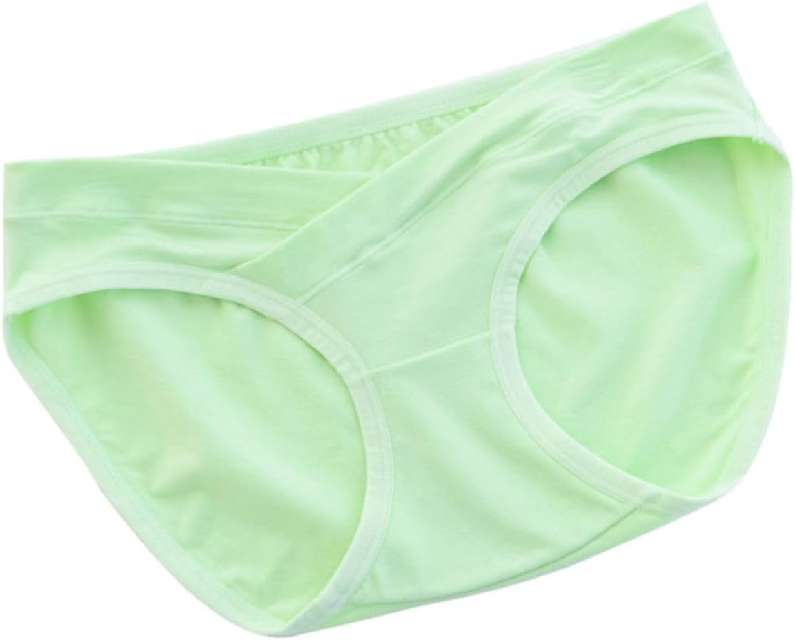 Maternity Nursing Panties Women'S Cotton Underwear Low Waist Support for Pregnancy Sky-Blue