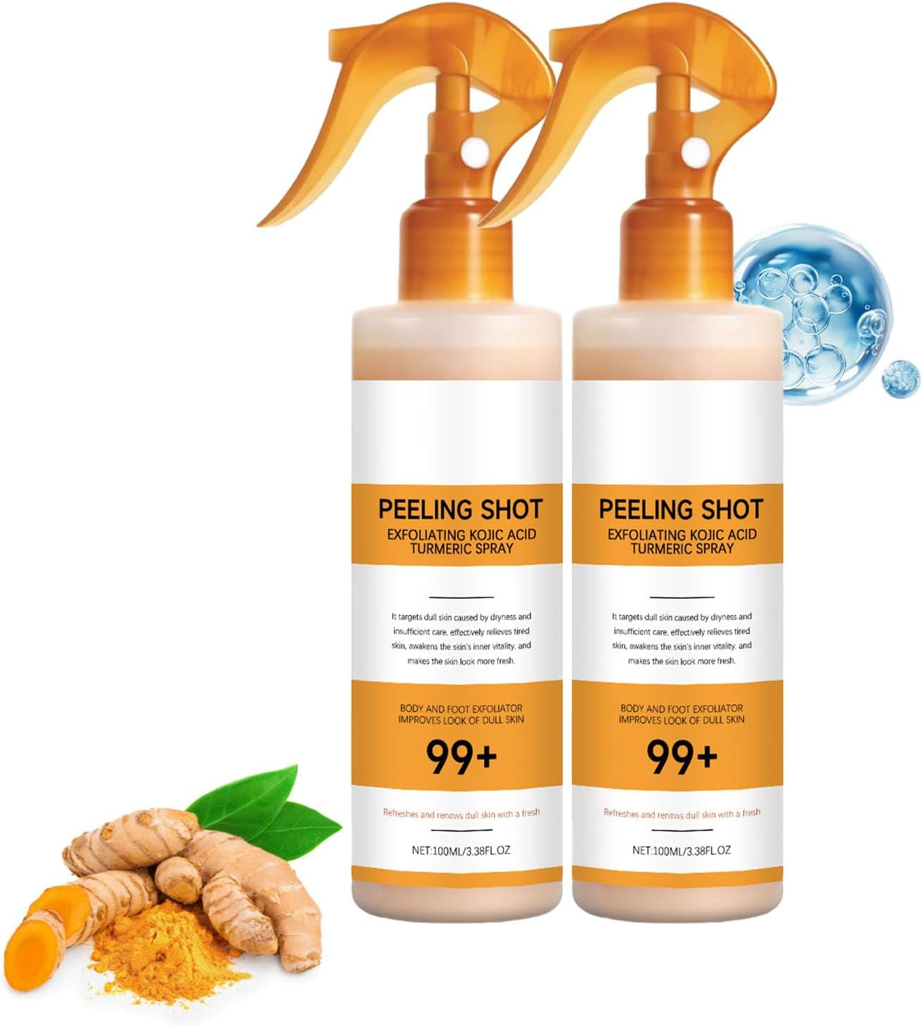 Keratin Care Kojic Acid Turmeric Spray, Exfoliating for Dark Spots, Knees, Elbows - Hydrating Formula for Smoother, Brighter Skin, Hydration of Skin and Supports Smoother