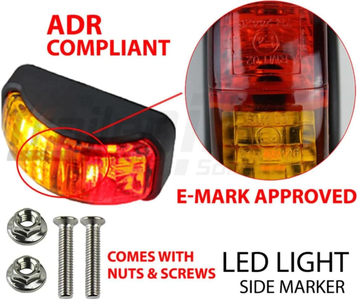 2 X 10 Led Trailer Lights Kit, Trailer Plug, Cable, Side Marker, No. Plate Light image number 1