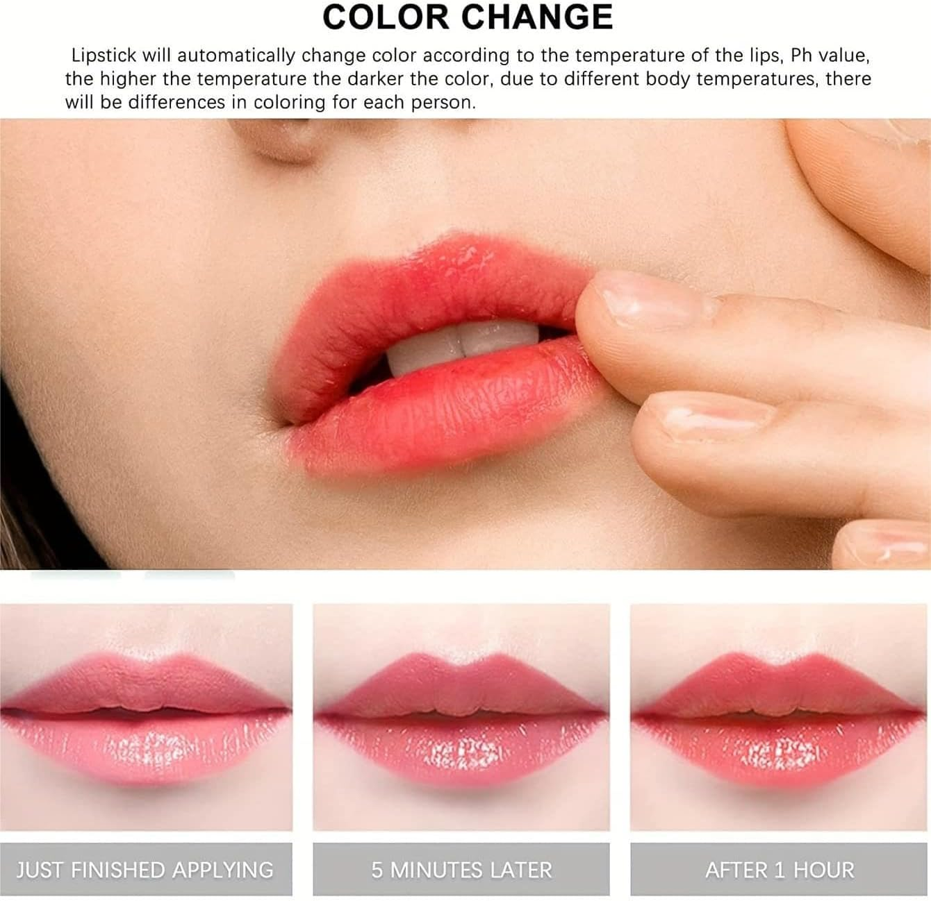 Maffick Aloe Vera Color Changing Lipstick Long Lasting Color Rendering Moisturize Lips (01) image number 4