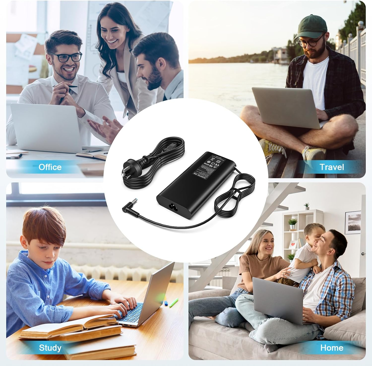 150W 19.5V Laptop Charger for HP Zbook 15 16 17 15U 15V G3 G4 G5 G6 G7 G8 G9,Fury 15 17 G7 G8,Studio G9 G8 G7 G6 G5 G4 G3,Power G10 G9 G8 G7 OMEN Pavilion Victus 15 17 Power Supply Cord image number 3
