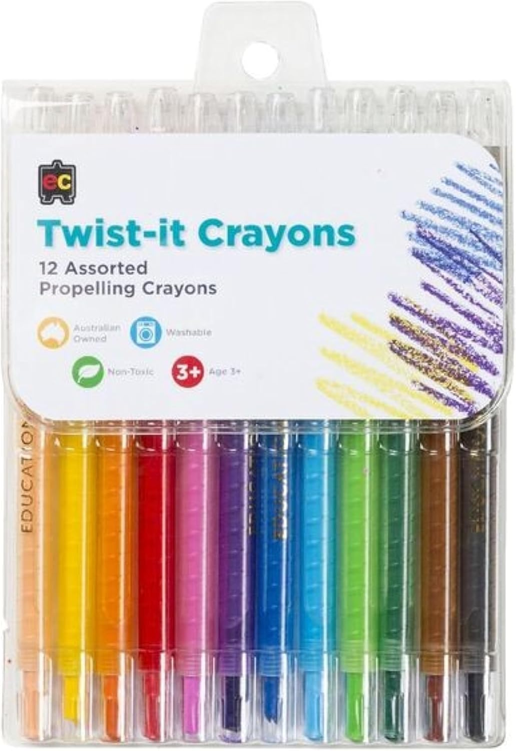 Educational Colours Twist It Crayons (Pack of 12)