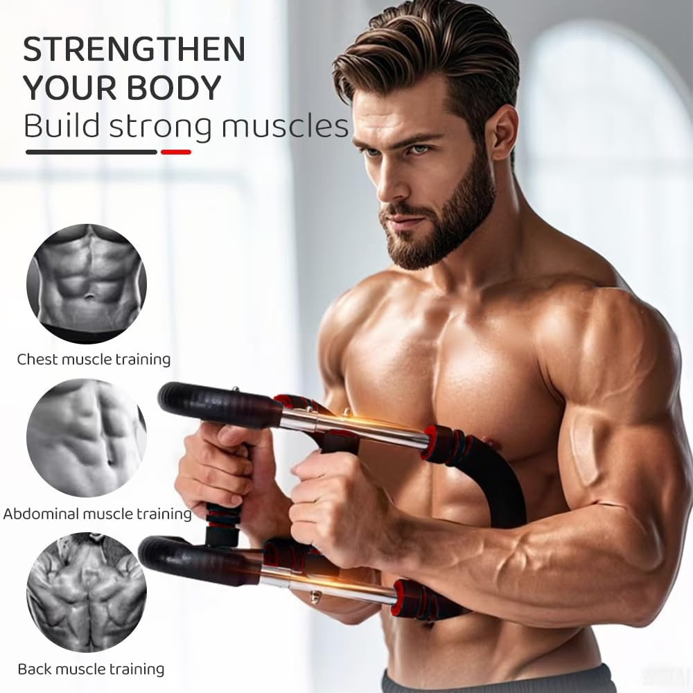 Twister Arm Trainer, 30-50KG Adjustable Chest Workout Equipment, Arm Trainer, Arm Strength Trainer, Portable Power Twister Bar, Portable Spring Resistance for Home Workout Equipment image number 1