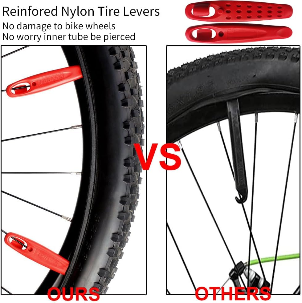 Reelau Self-Adhesive Bike Tire Repair Patches Kit, 16 Pairs Bike Tyre Puncture Repair Patches Kits Including Transparent Bike Tyre Repair Patches& Alcohol Wipes, Metal Rasp, Tire Levers, Portable Box image number 3