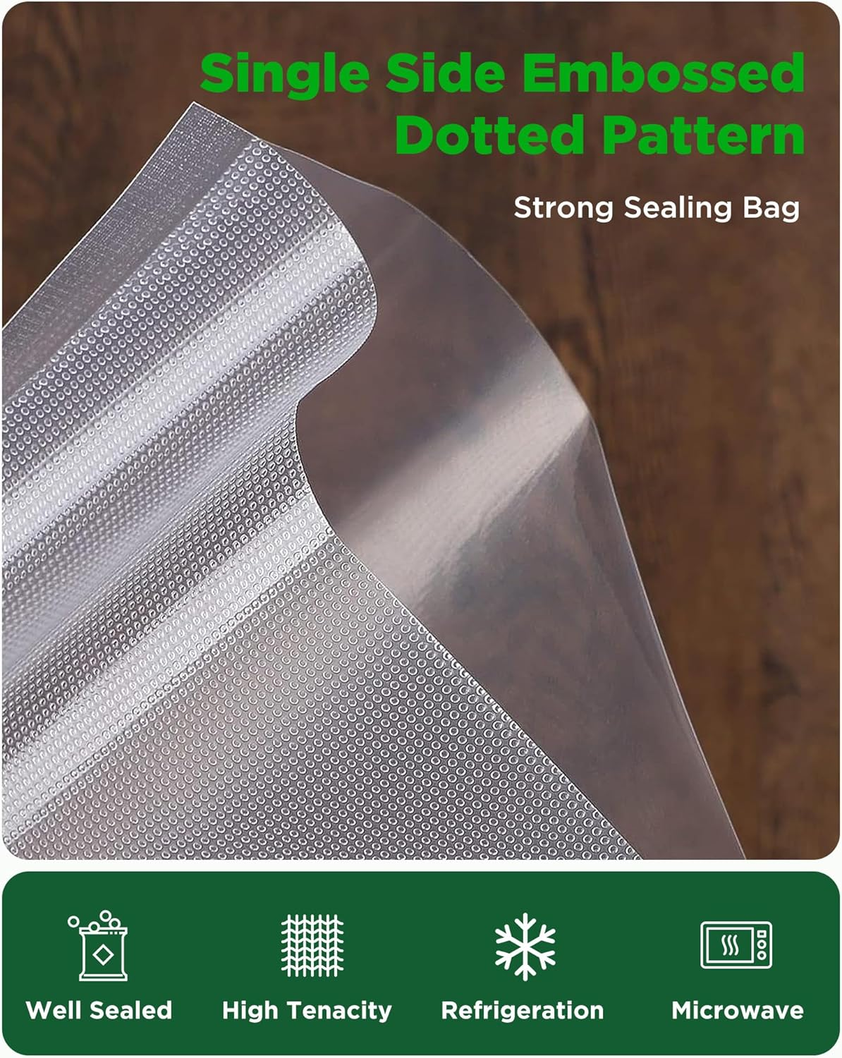 Amxus Vacuum Sealer Bags, 6Rolls 28CM*6M Vacuum Seal Bags for Food Saver, Seal a Meal, Weston, Commercial Grade, BPA Free, Heavy Duty, Great for Portion Control & Food Storage image number 2