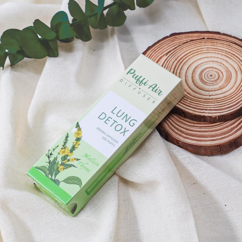 Herbal Diffuser Pen with Extracts of Mullein, Thyme and Mint for Lung Cleansing, Breathing Improvement, Oral Air Freshening and Quitting Bad Habit - 300 Uses image number 4