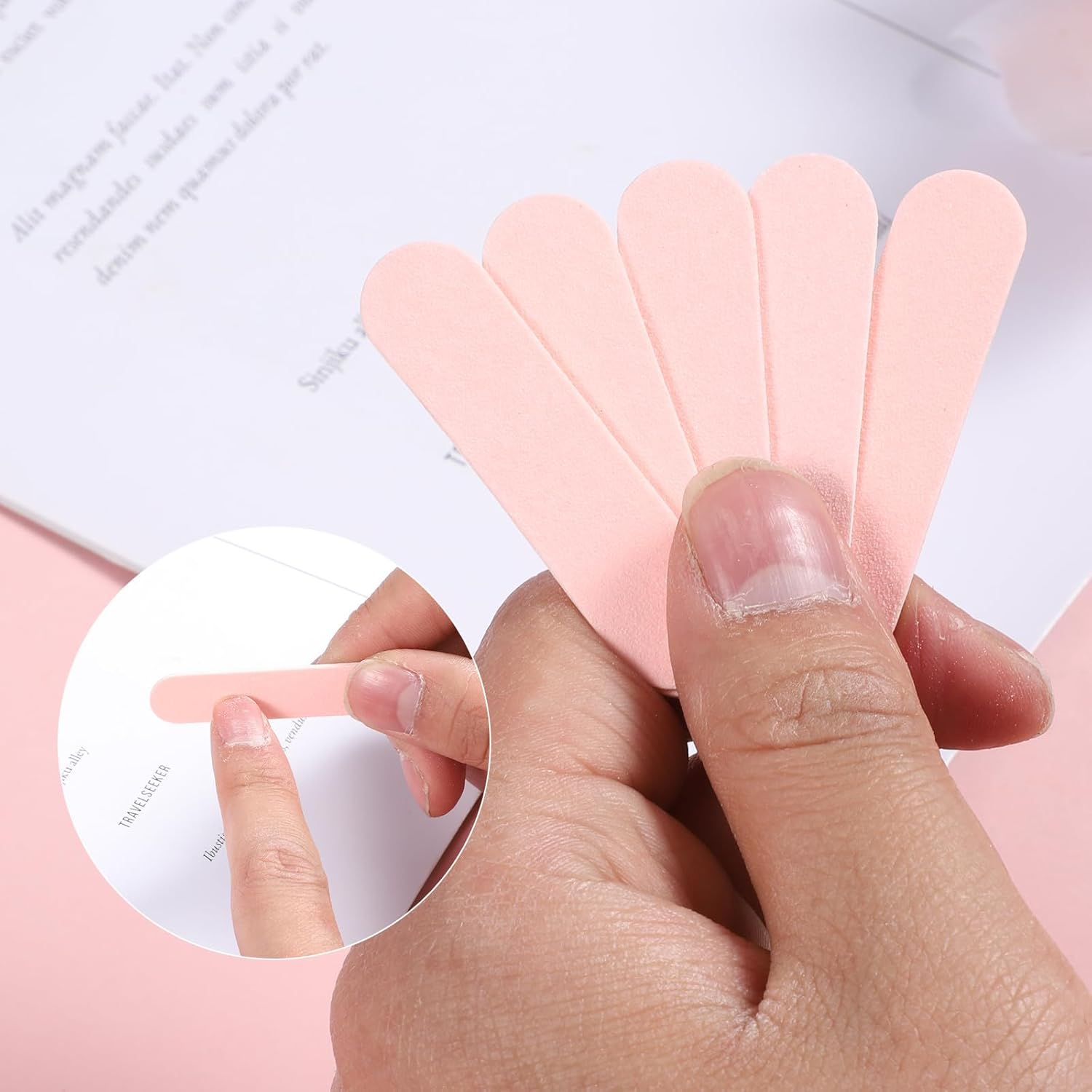 40 Pack Mini Nail File Disposable Manicure Kit Individually Package with Wooden Cuticle Pusher Sticks Press on Nail Art Tool Prep Kit Pedicure Cleaner Tools for Home