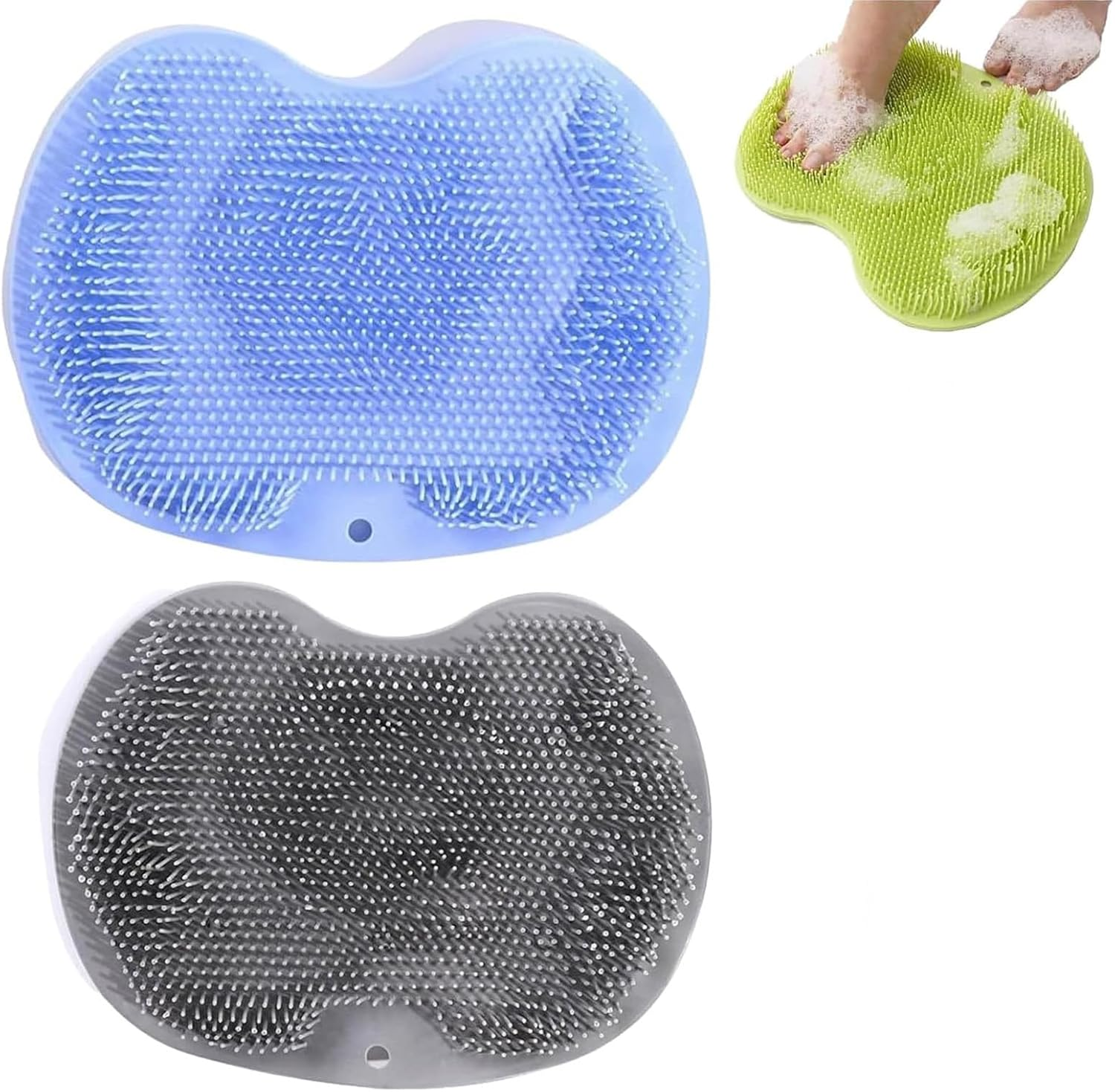 Solespa Hands-Free Silicone Foot Scrubber Mat, Shopellox Foot Scrubber, Foots Washer for Shower with Suction Cup Mount, for Cleaning Exfoliation Foot-Spa without Bending (B)