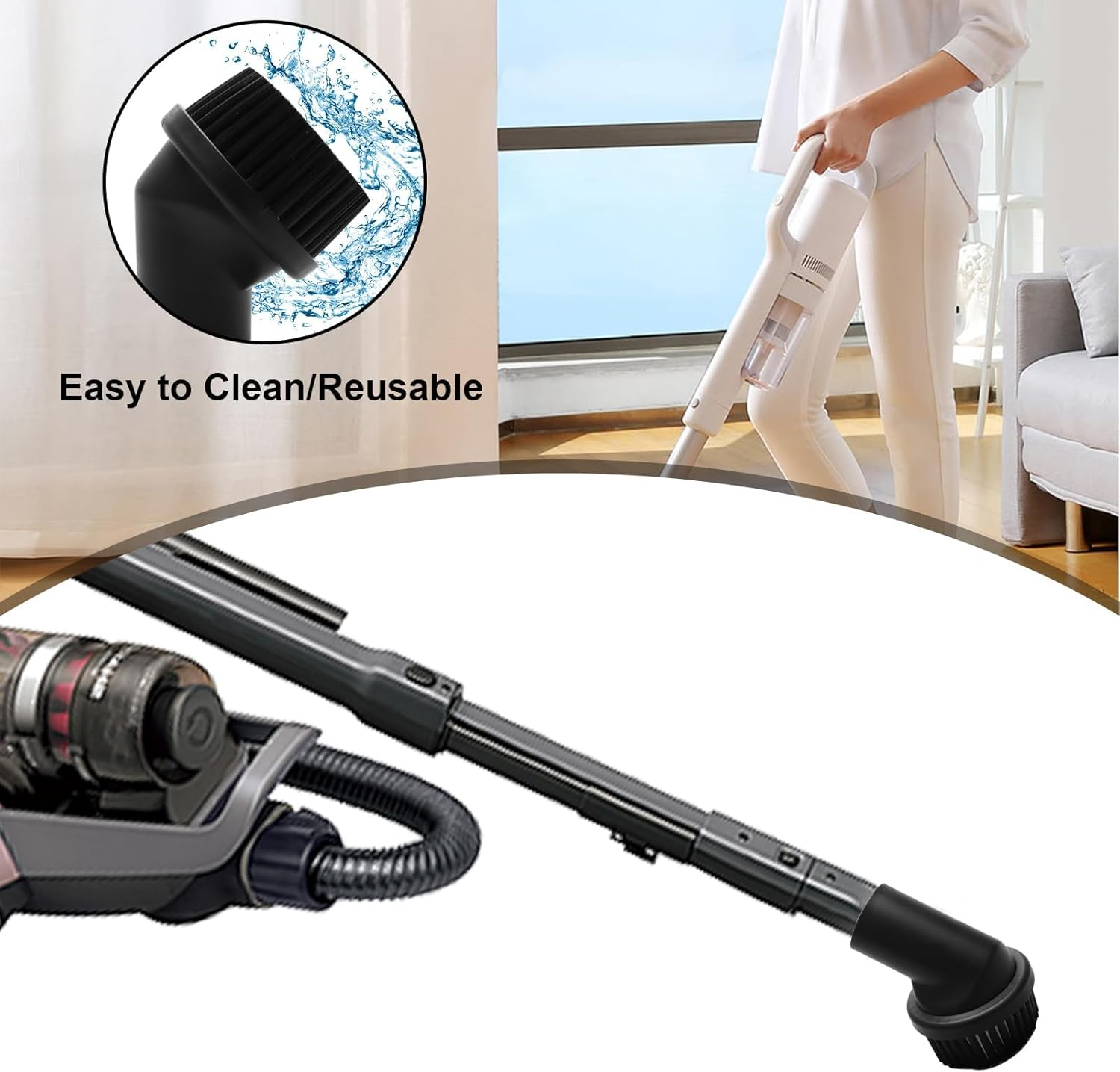 MJIYSGS 3PCS 35Mm Brush for Henry Hoover, Vacuum Cleaner Attachment, Dusting Brush Head, Universal Replacement round Dusting Brush image number 5