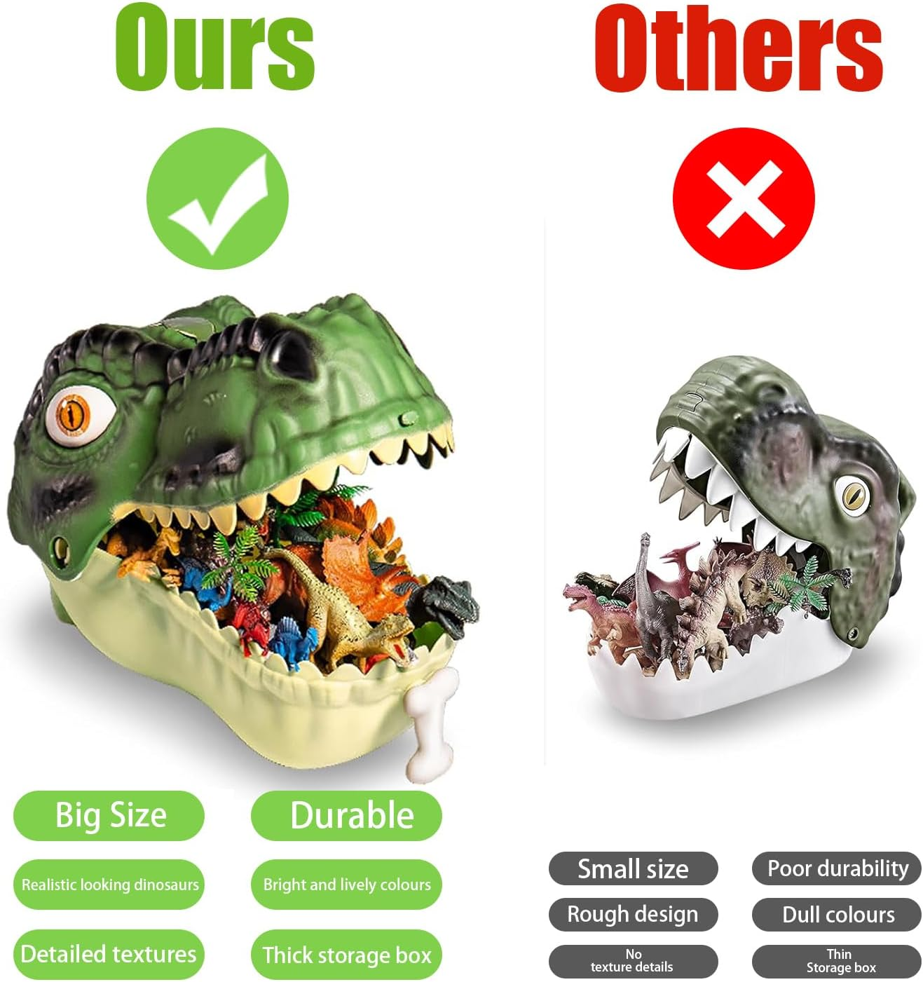 Dinosaur Toys for Kids 3-5 Dinosaur Toys for Kids 5-7 Realistic Small Dinosaur Figures with Storage Box, 5-7 Years Old &ndash; Toddler Boy Dino Toys (46Pcs) image number 3