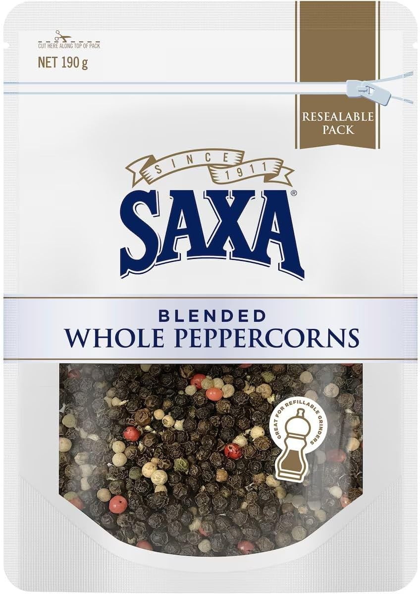 Saxa Whole Blended Peppercorns 190 G image number 1