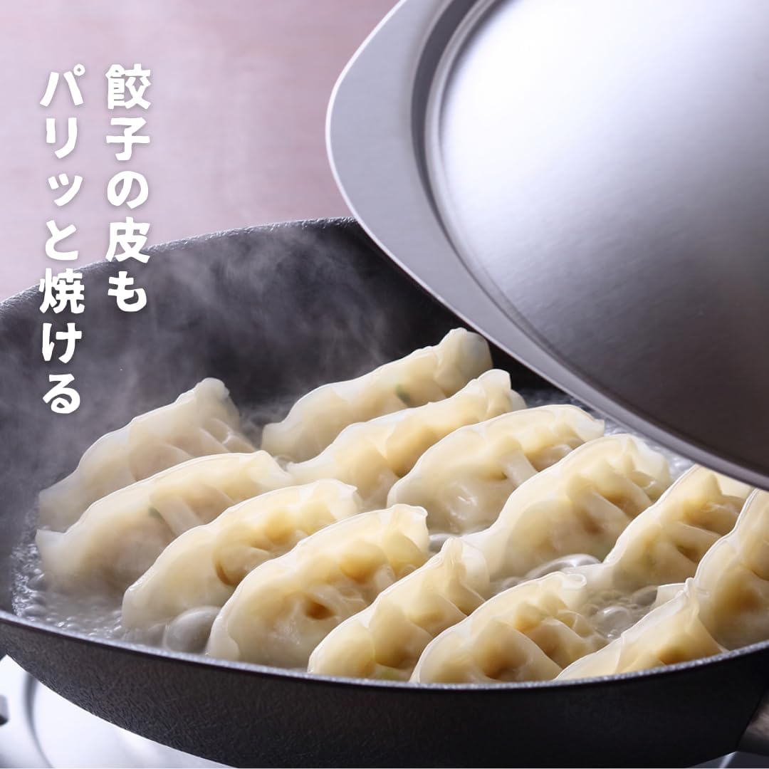 Yanagi Sori Sori Yanagi Iron Frying Pan with Iron, Non-Stick Magma Plate Iron Frying Pan, Induction Compatible, 9.8 Inches (25 Cm), Lid Included, Good Oil Friendly, Quick Heat Conduction, Easy To image number 3