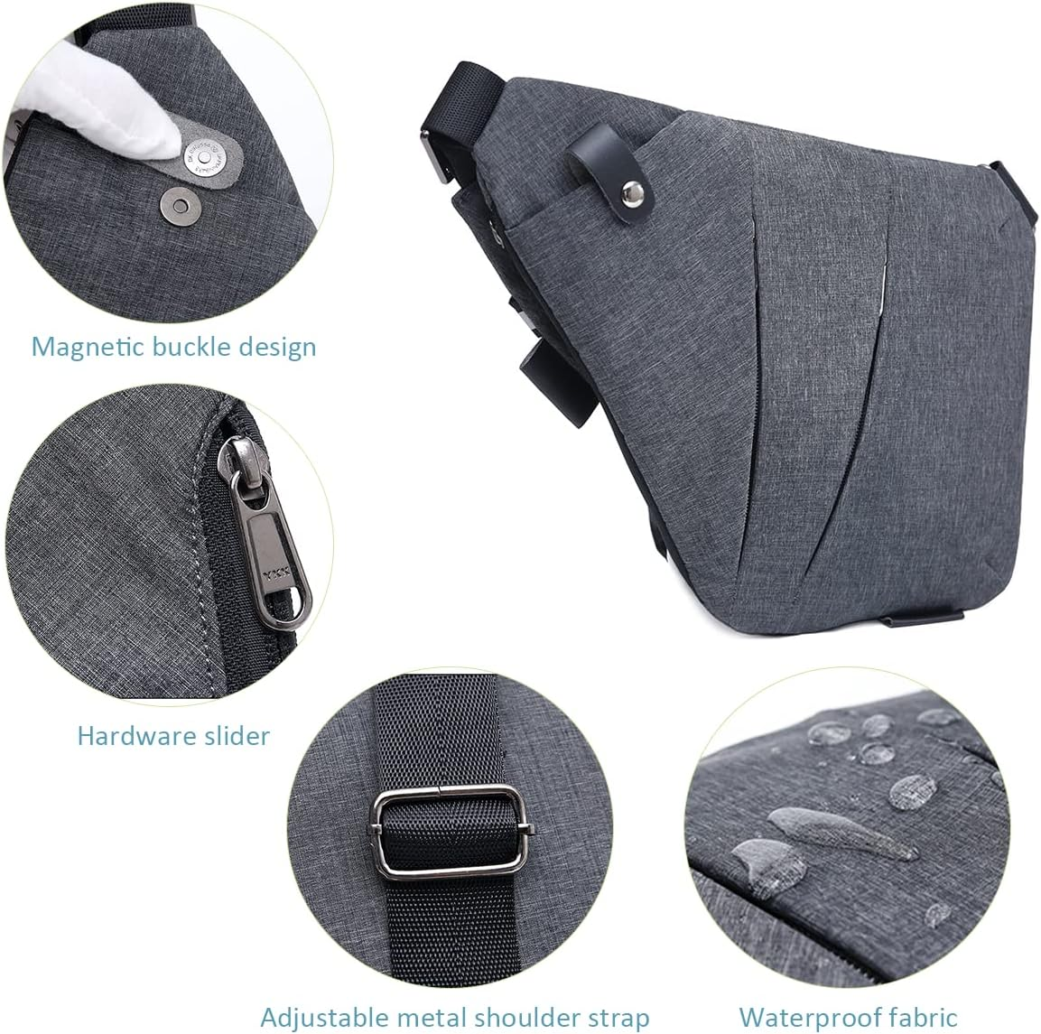 Sling Backpack Chest Bag,Ikerall Lightweight Outdoor Sport Travel Hiking anti Theft Crossbody Shoulder Pack Bag Daypack for Men Women image number 1