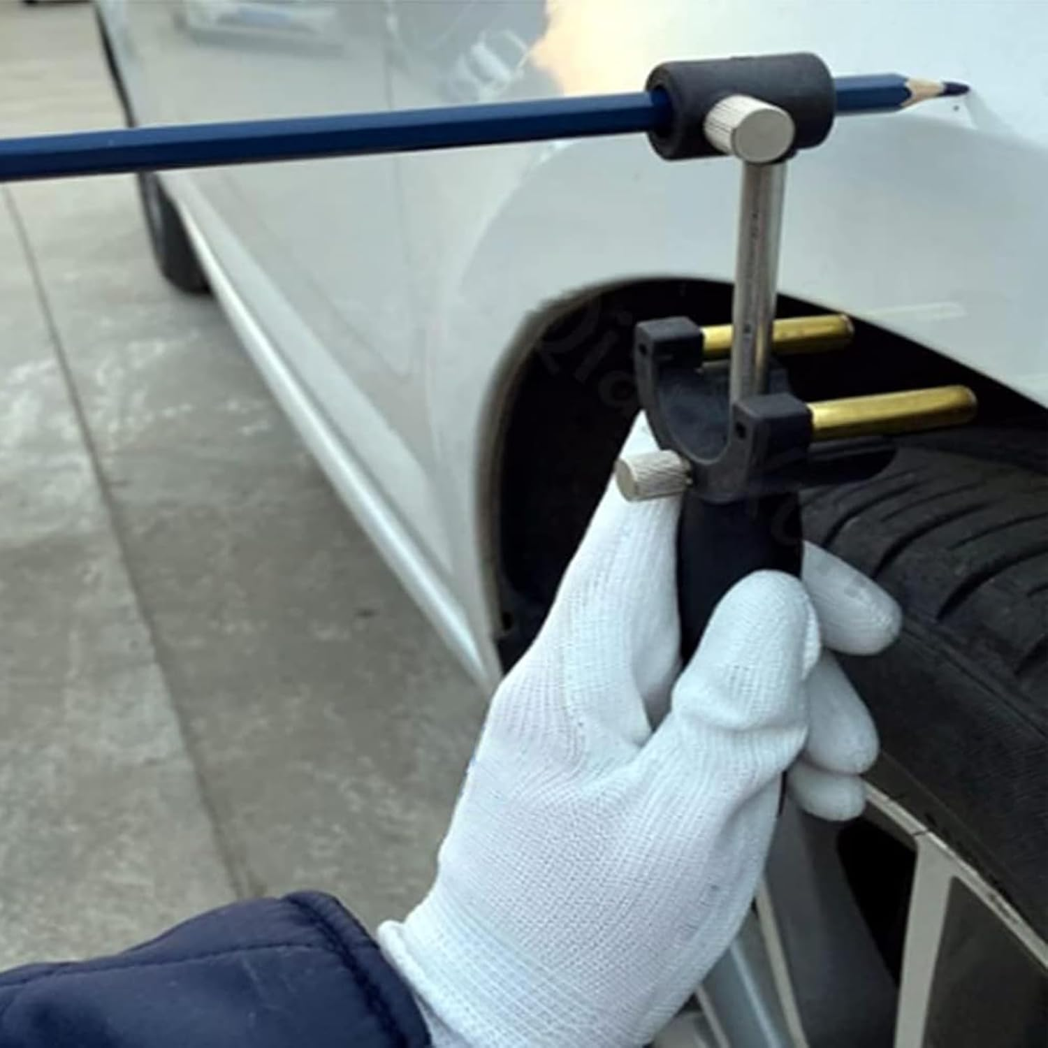 Car Wheel Eyebrow Scriber, Auto Body Line Marker Tool, Wheel Arch Parallel Scriber with Scale for Auto Sheet Metal Dent Repair (Black) image number 5