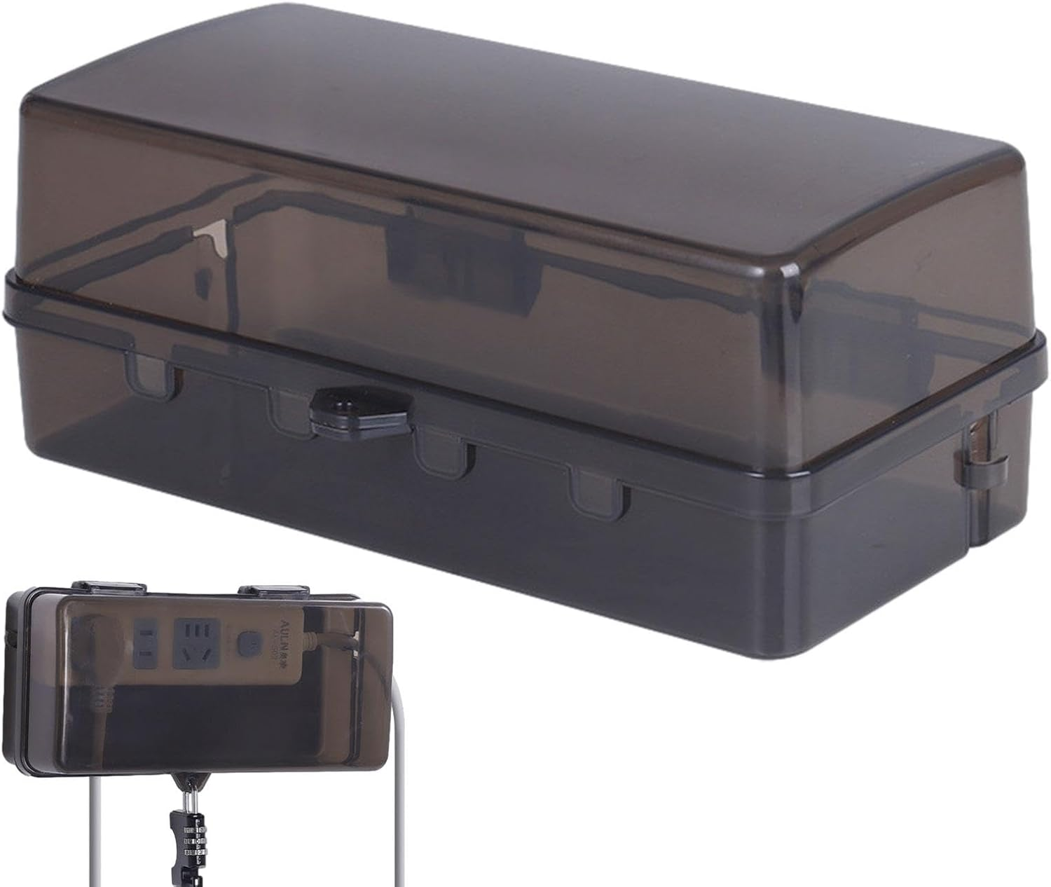 Weatherproof Electrical Box,Outdoor Power Strip Storage Cable Management Box | Rain-Proof Weather Proof Plug Box with Lock Outdoor Extension Lead Cover for Protect Outlet, Plug, Socket