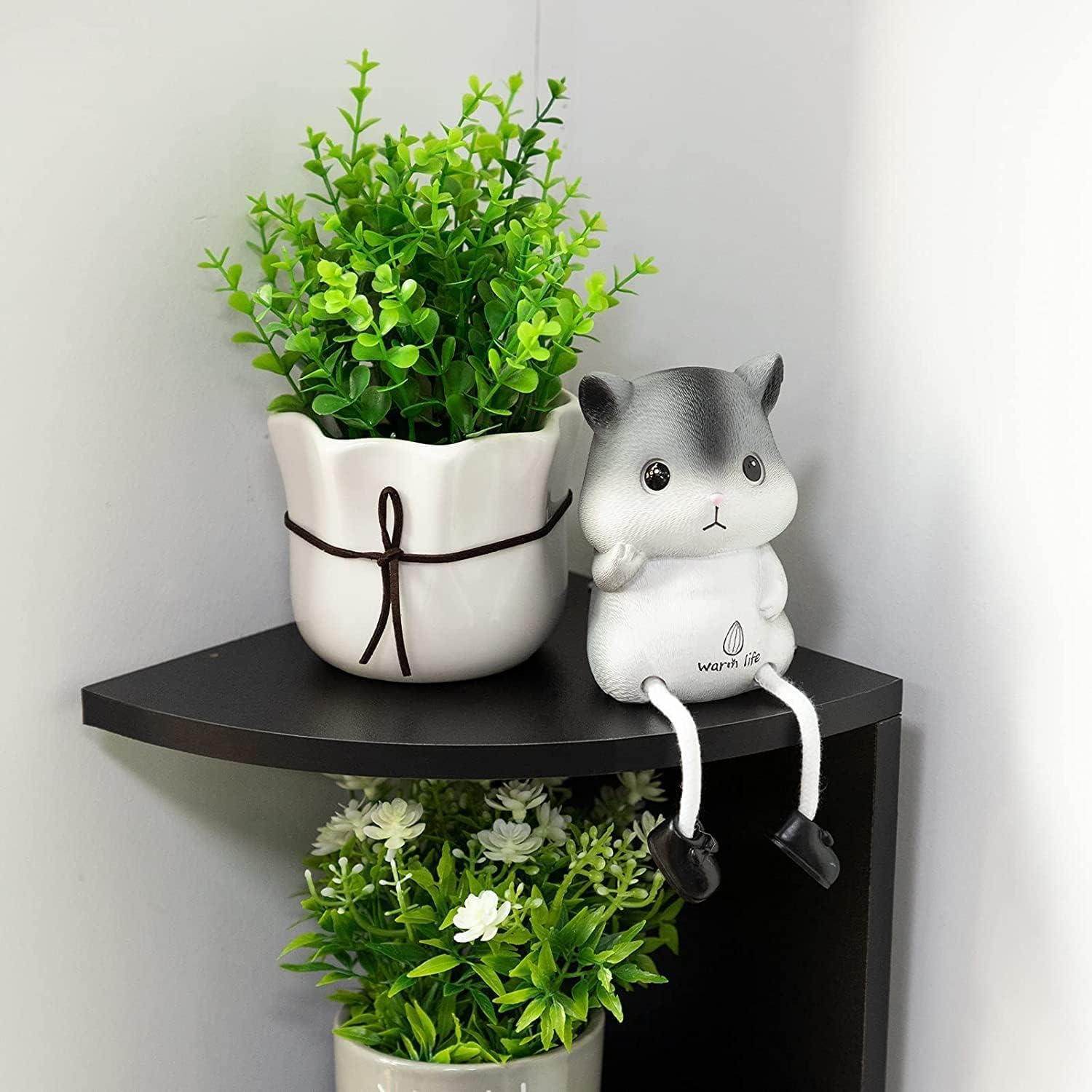 5-Tier PVC Wall-Mounted Corner Floating Bookshelf, Wall Storage Rack - 33-Inch L-Shaped Design Shelf, Suitable for Living Room, Bedroom, Bathroom, Home Office, Shelves (Black) image number 1