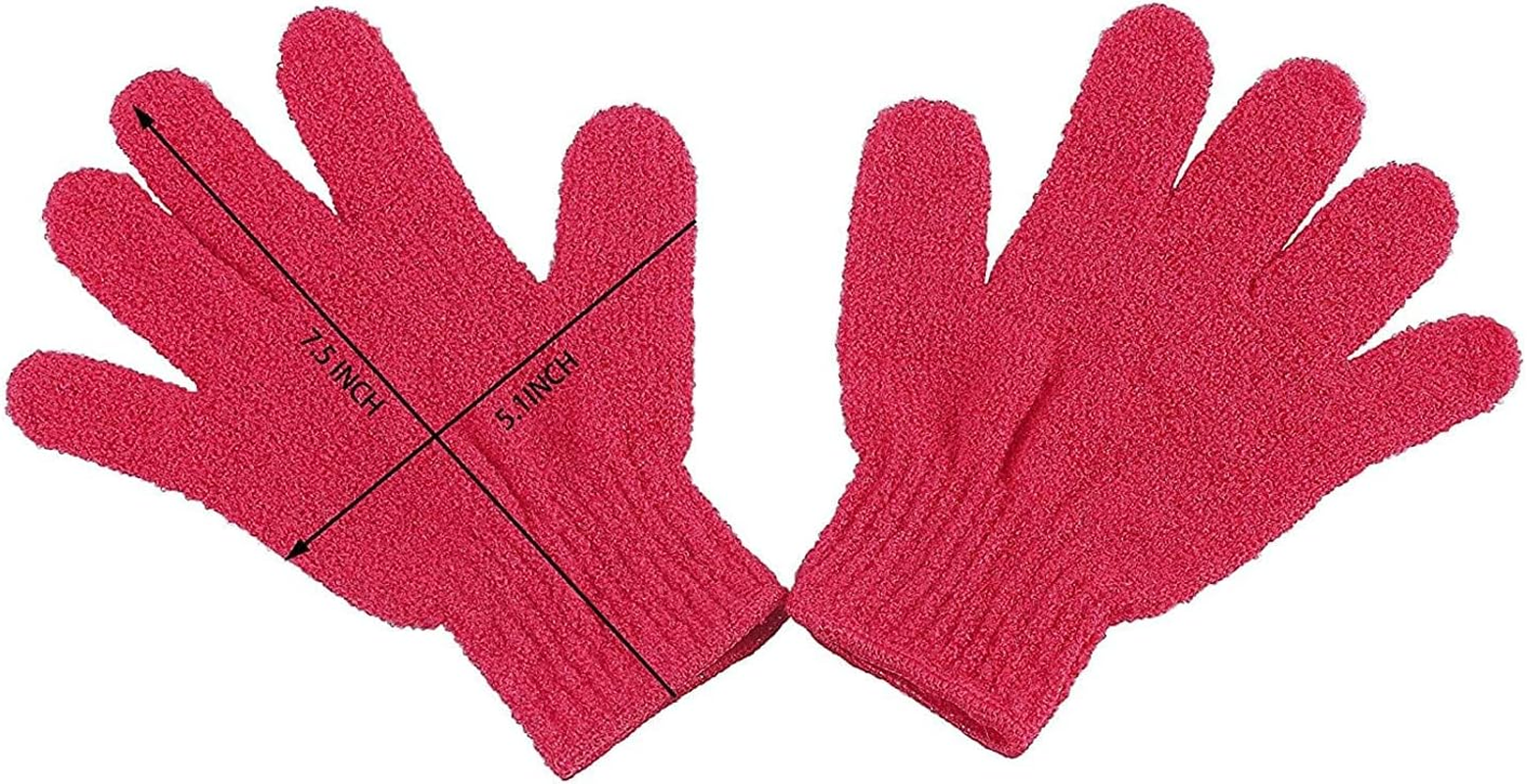 7 Pairs Double Sided Exfoliating Gloves Body Scrubber Scrubbing Glove Bath Mitts Scrubs for Shower, Body Spa Massage Dead Skin Cell Remover, 7 Colors image number 2