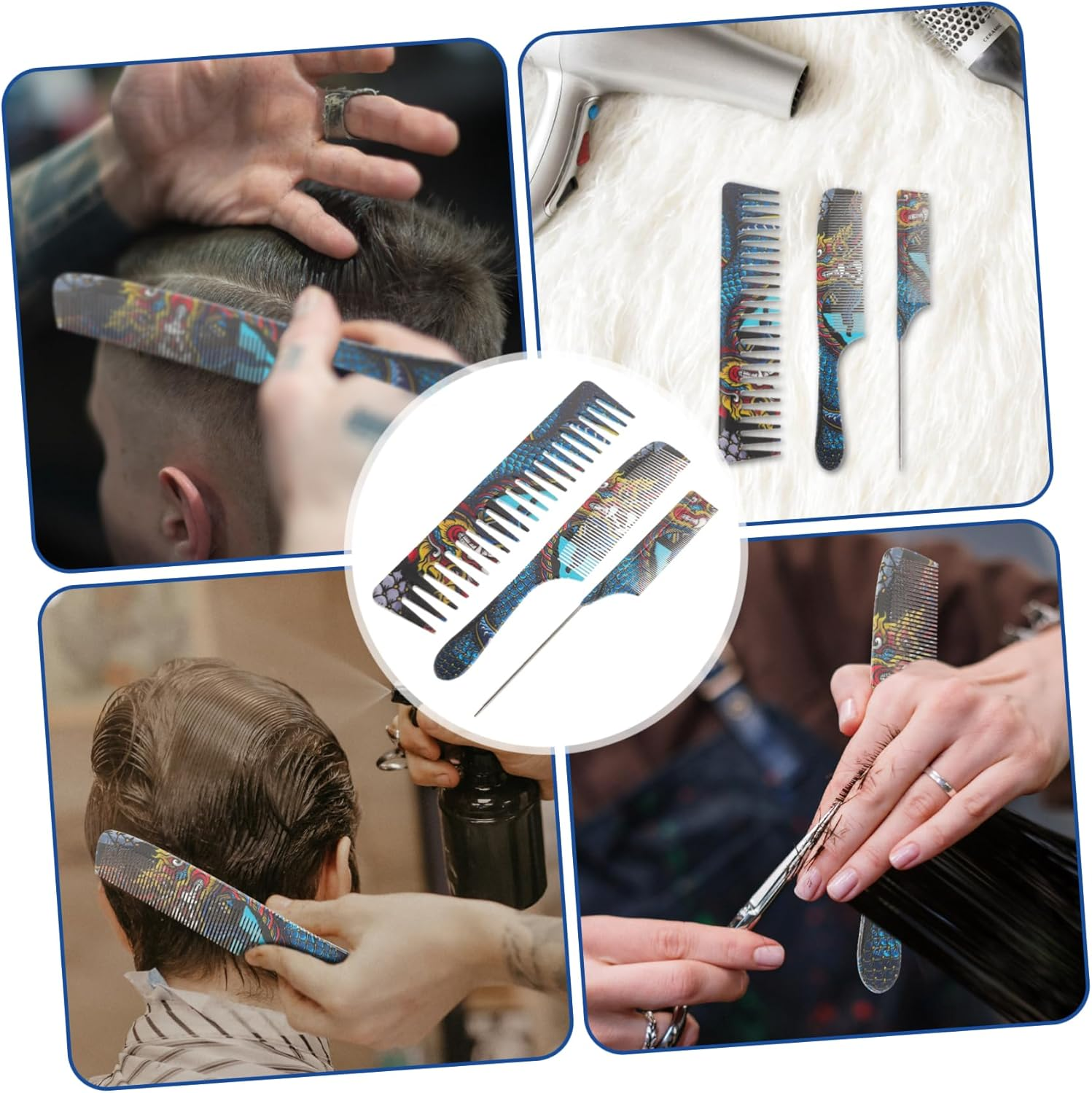 FOYTOKI Men'S Hair Tools Styling Comb Handles Multipurpose Wide Comb for Barbershop image number 2